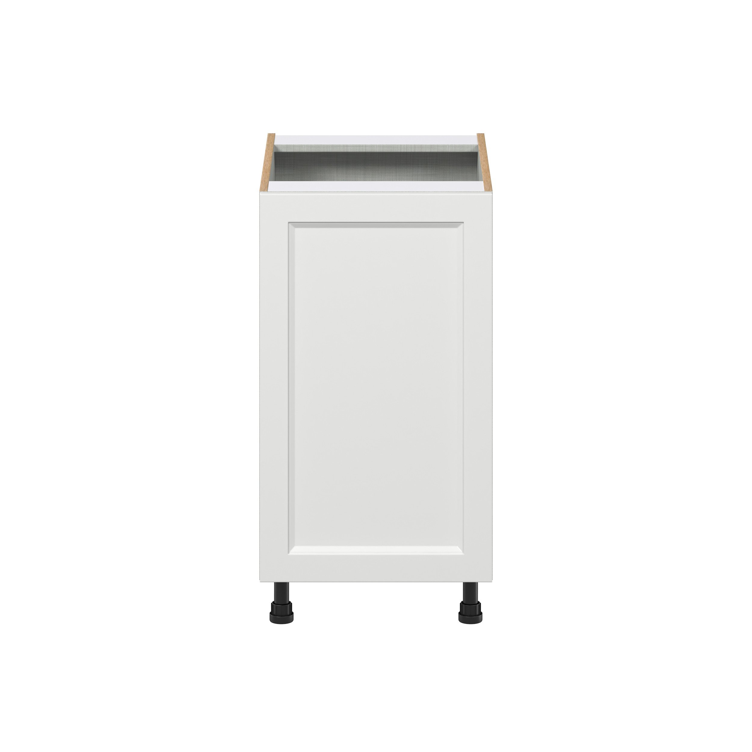 Magnolia Painted Bright White Recessed Assembled Full High Door with 2 Pull Out Waste Bin Kitchen Cabinet (18 in. W x 34.5 in. H x 24 in. D)