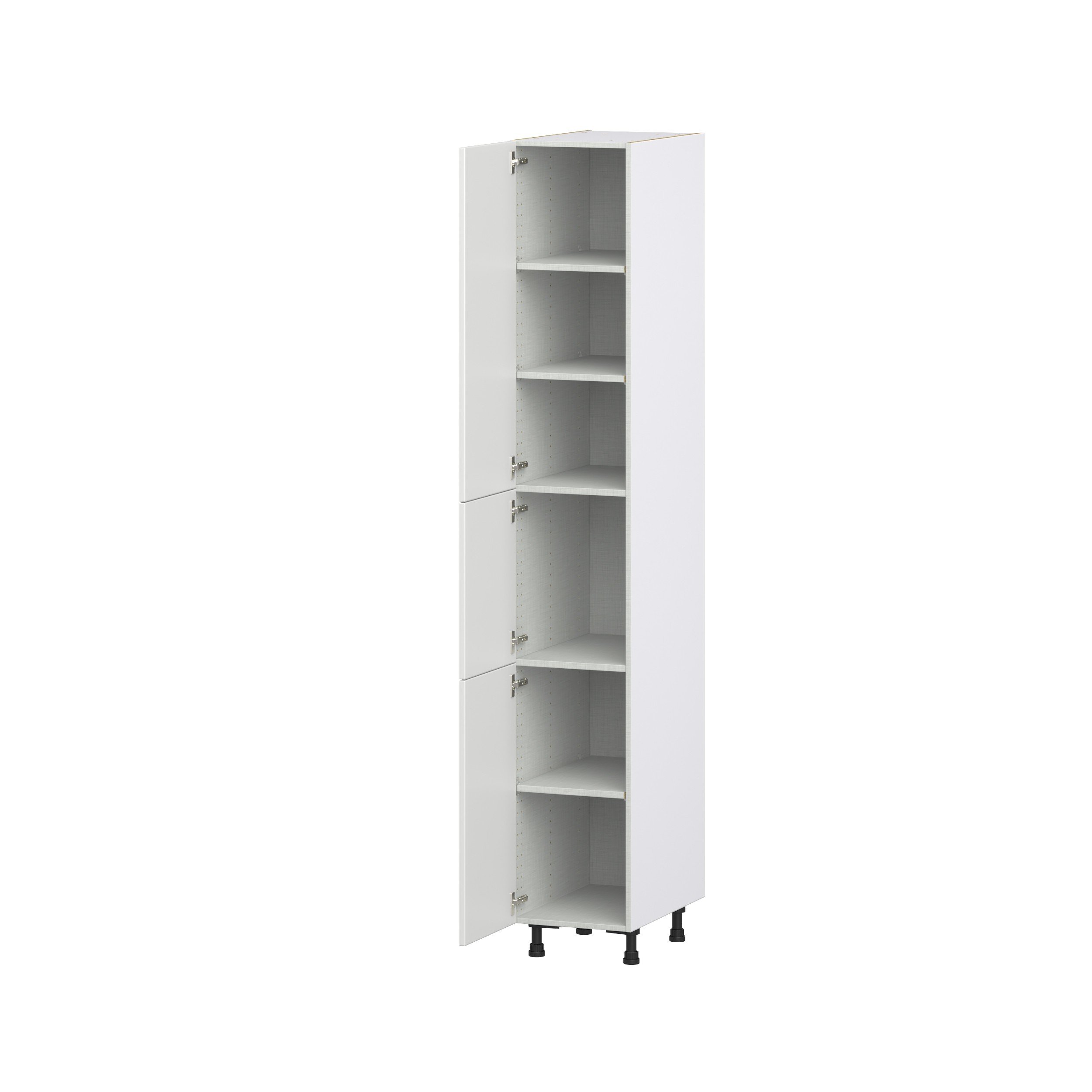 Magnolia Painted Bright White Recessed Assembled Pantry Cabinet with 5 Shelves (15 in. W x 94.5 in. H x 24 in. D)