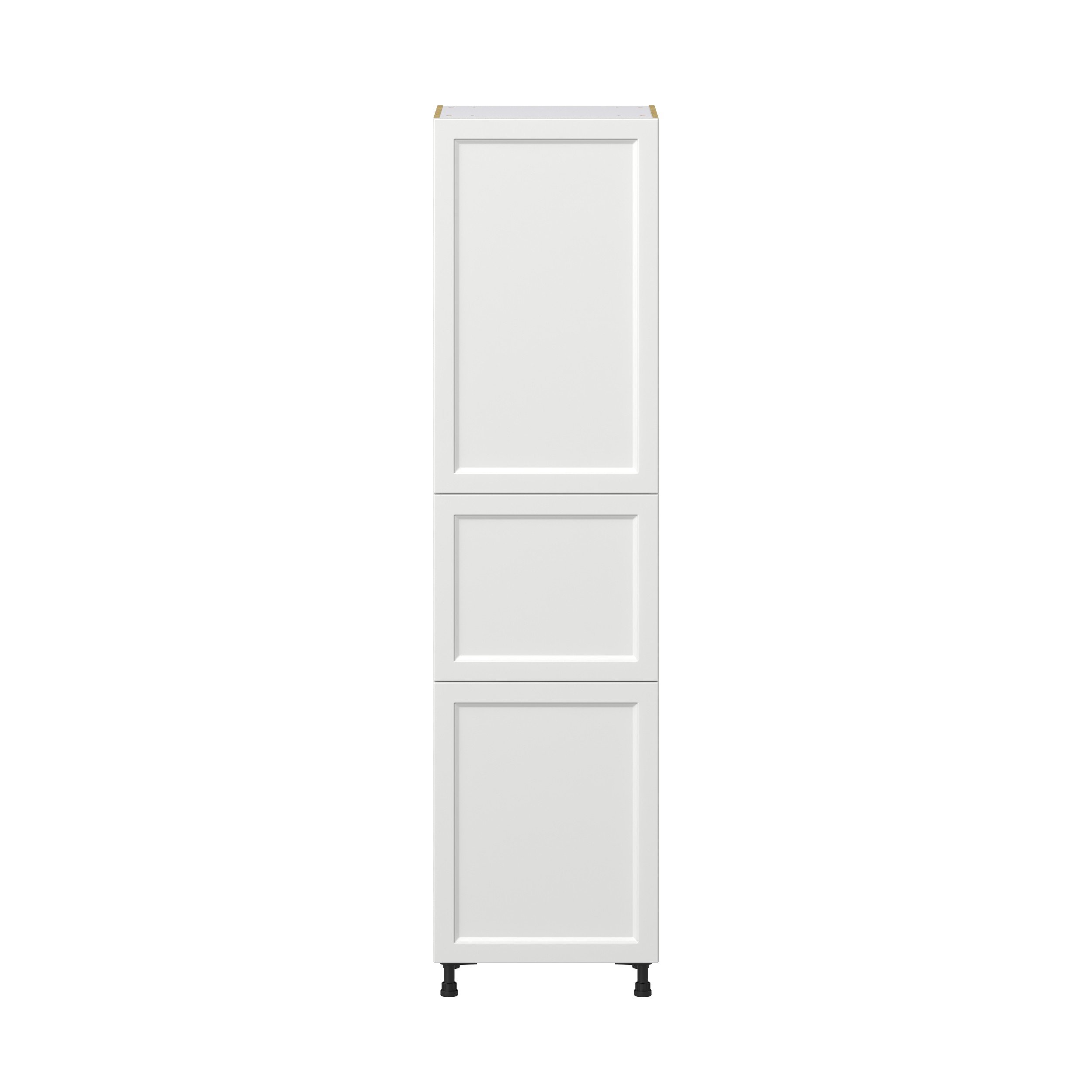 Magnolia Painted Bright White Recessed Assembled Pantry Cabinet with 2 Doors and 3 Inner Drawers (24 in. W X 94.5 in. H X 24 in. D)