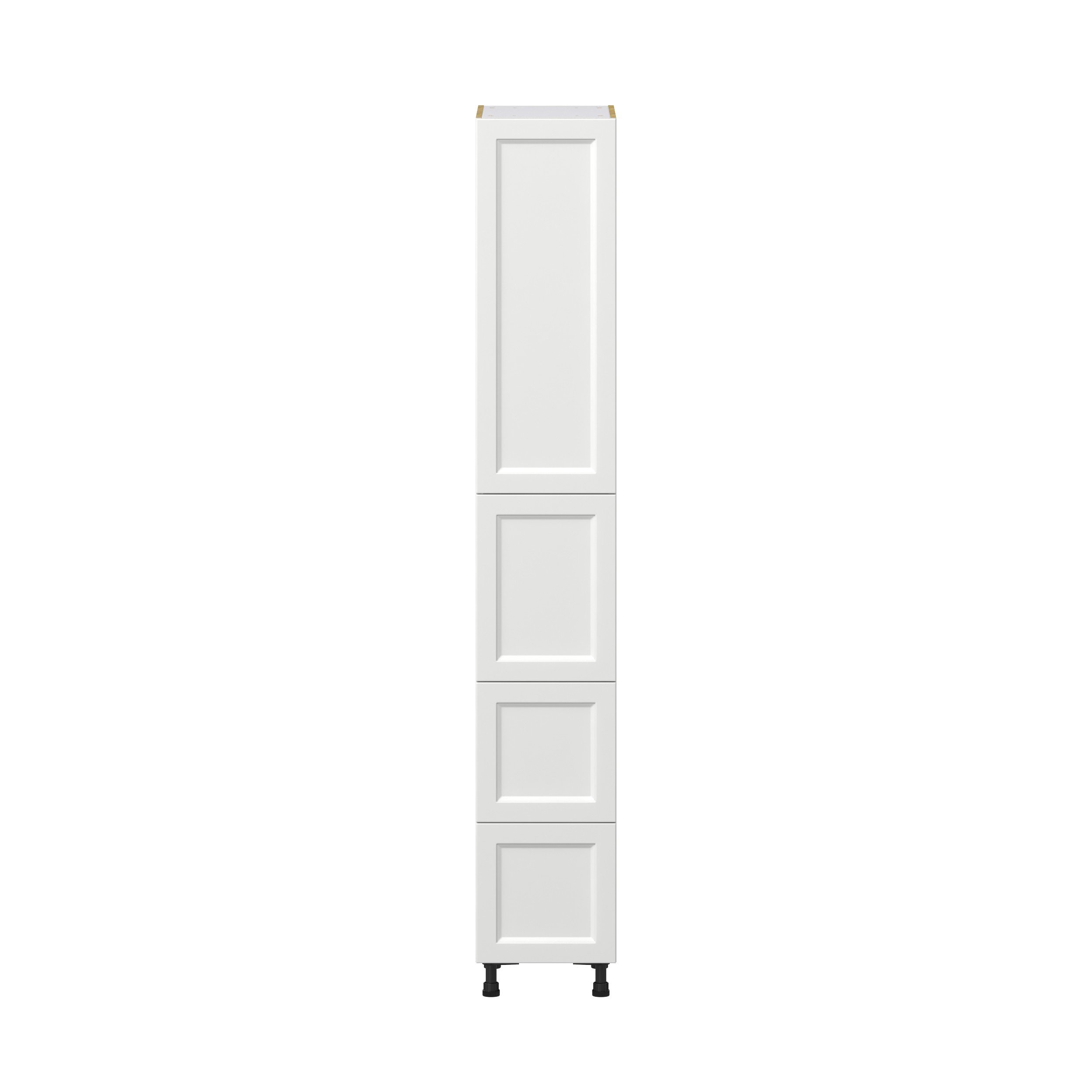 Magnolia Painted Bright White Recessed Assembled Pantry Cabinet 2 Doors with 2 Drawers and 2 Inner Drawers (15 in. W X 94.5 in. H X 24 in. D)