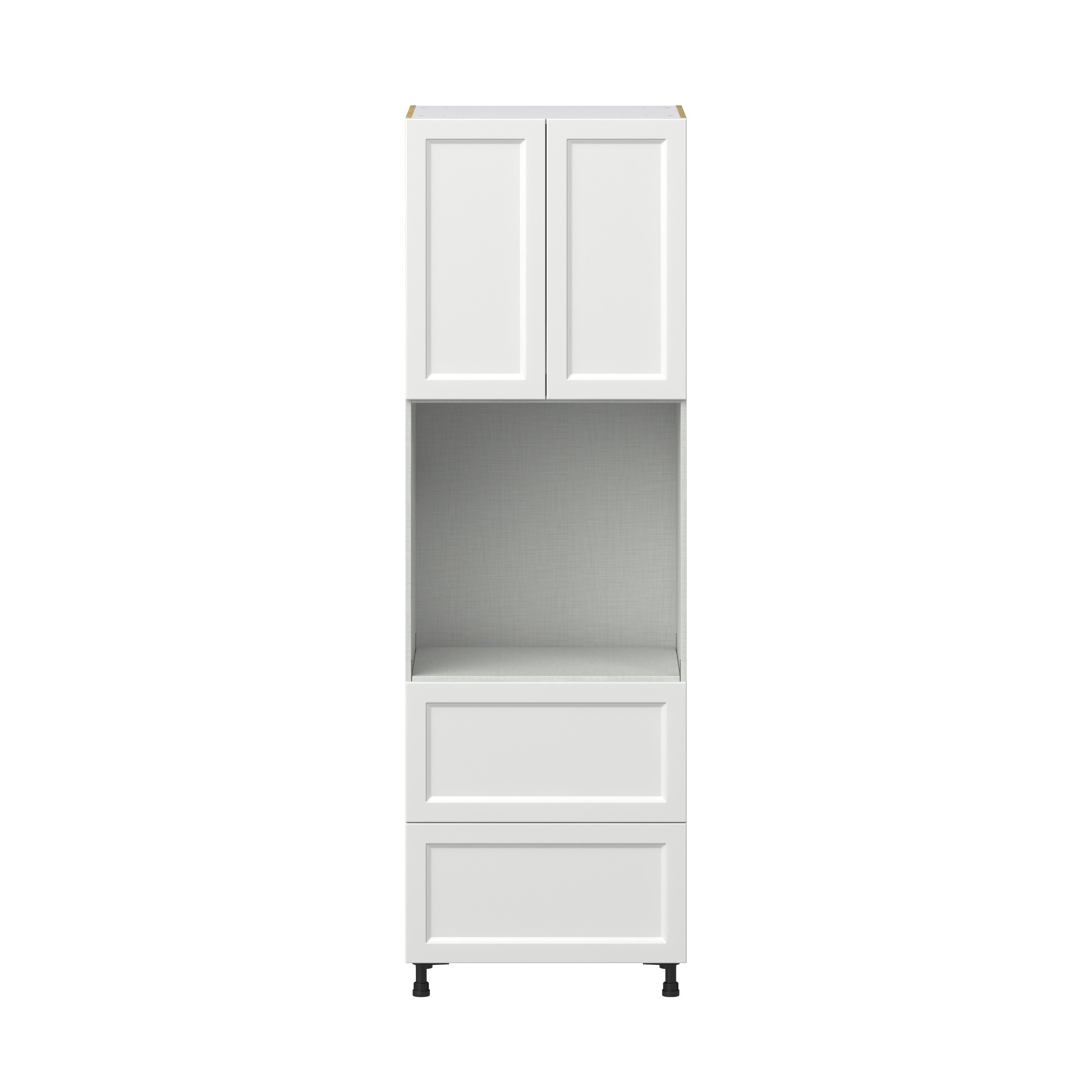 Magnolia Painted Bright White Recessed Assembled Pantry Single Oven Cabinet with 2 Drawer (30 in. W X 94.5 in. H X 24 in. D)