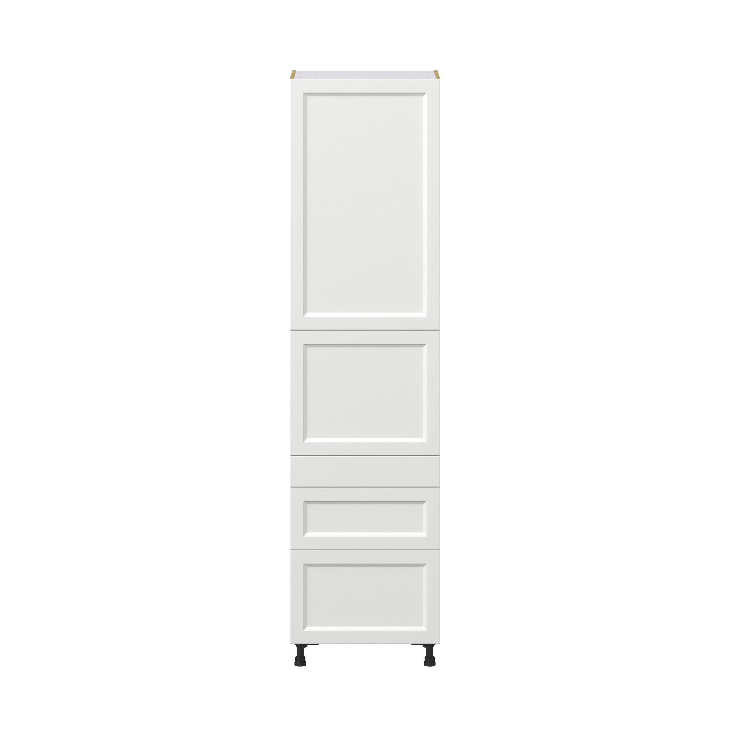 Magnolia Painted Bright White Recessed Assembled Pantry Cabinet with 3 Drawers and 2 Inner Drawers (24 in. W X 94.5 in. H X 24 in. D)