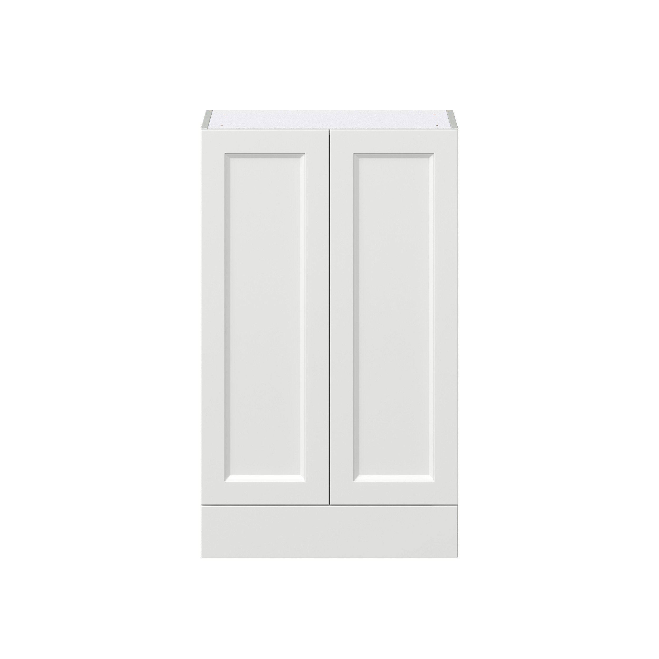 Magnolia Painted Bright White Recessed Assembled Wall Cabinet with 2 Doors and a 5 in. Drawer (24 in. W x 40 in. H x 14 in. D)