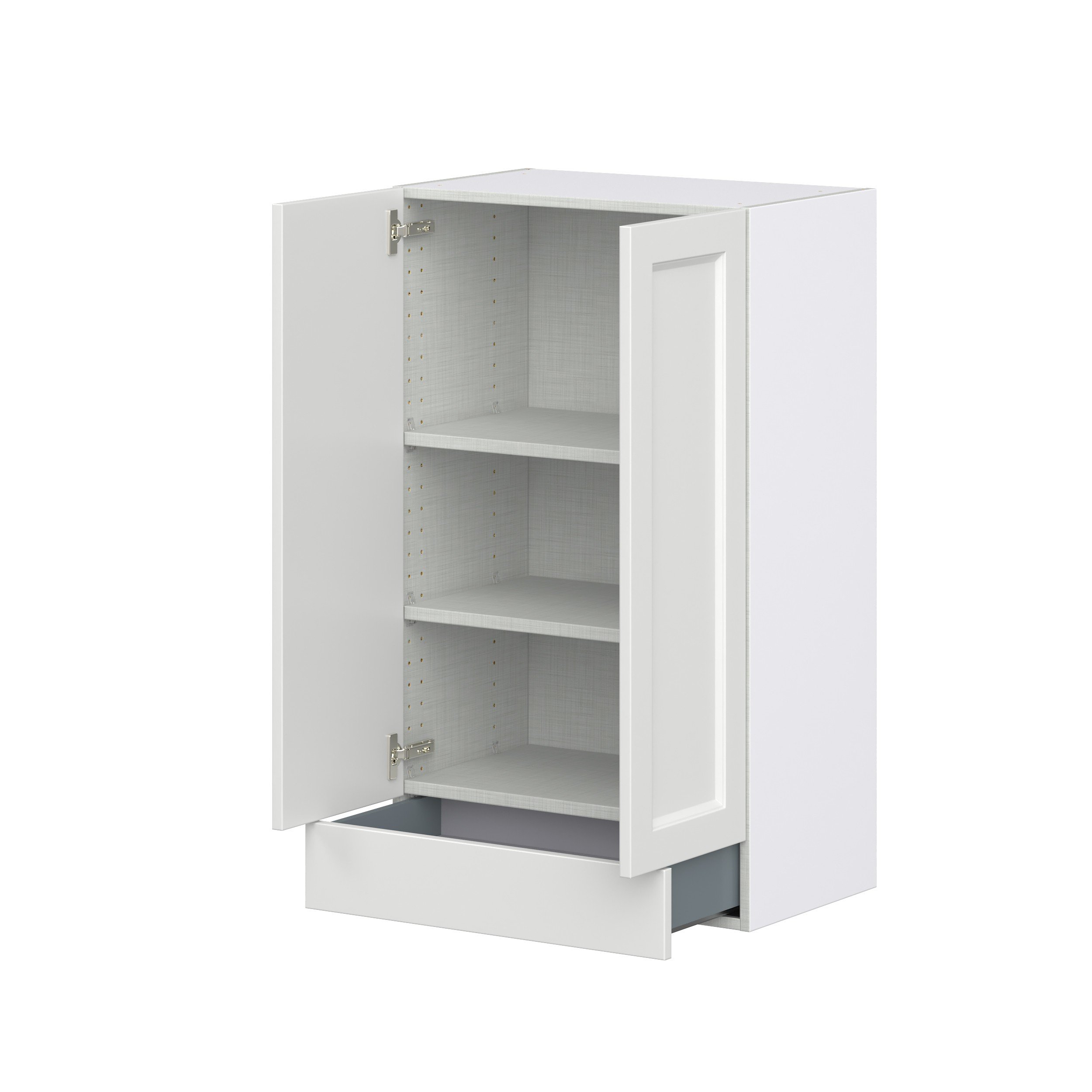 Magnolia Painted Bright White Recessed Assembled Wall Cabinet with 2 Doors and a 5 in. Drawer (24 in. W x 40 in. H x 14 in. D)