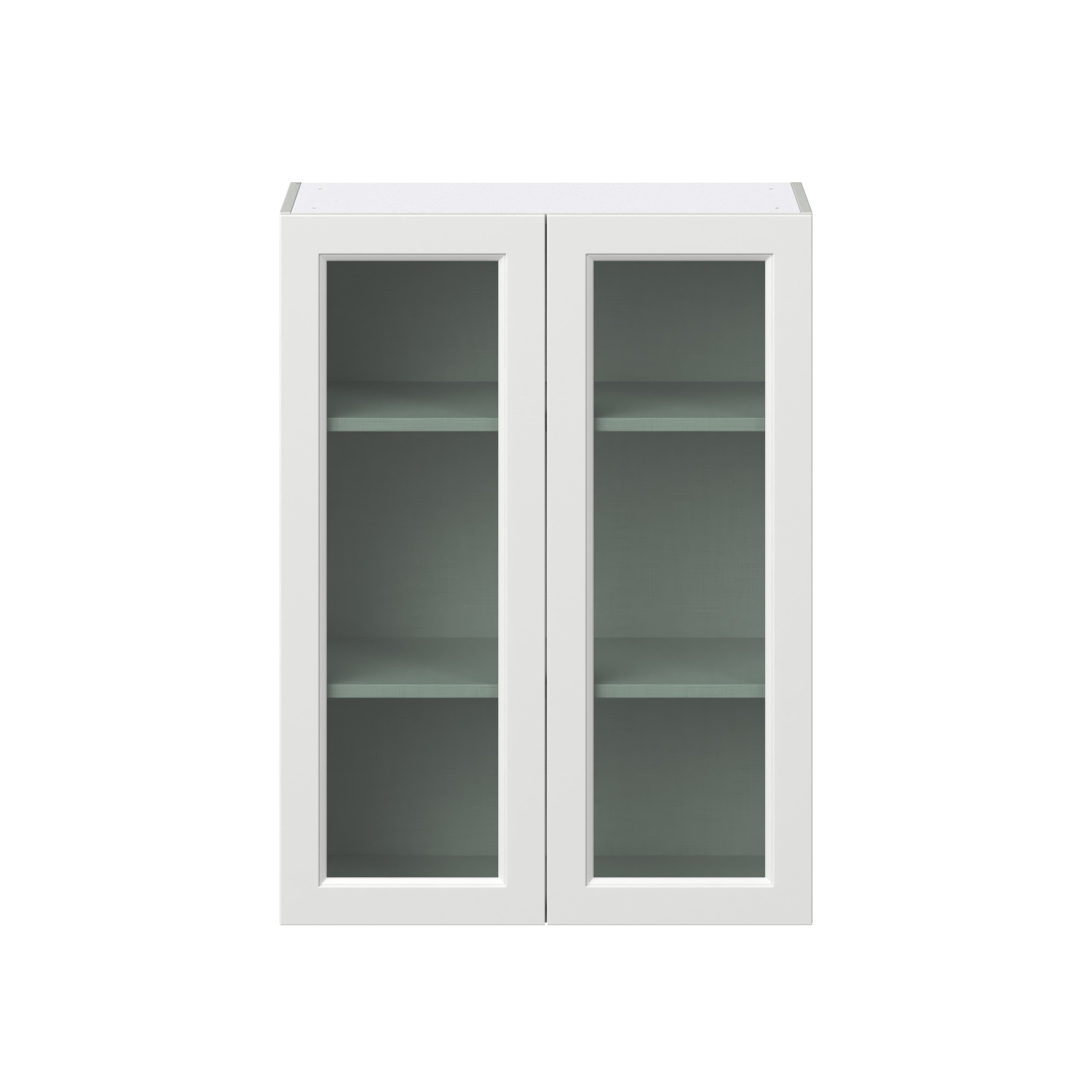 Magnolia Painted Bright White Recessed Assembled Wall Cabinet with 2 Glass Door (30 in. W x 40 in. H x 14 in. D)