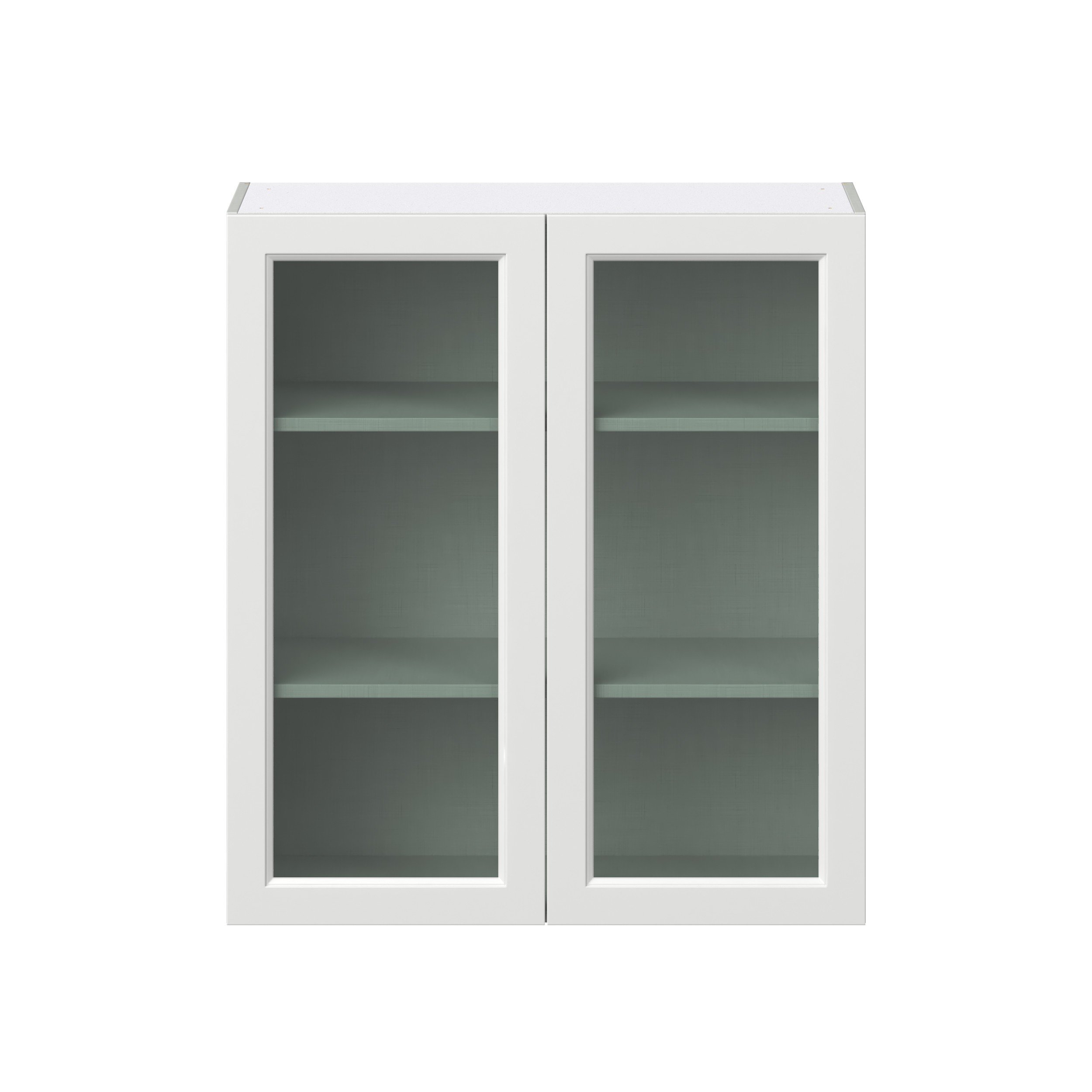 Magnolia Painted Bright White Recessed Assembled Wall Cabinet with 2 Glass Door (36 in. W x 40 in. H x 14 in. D)