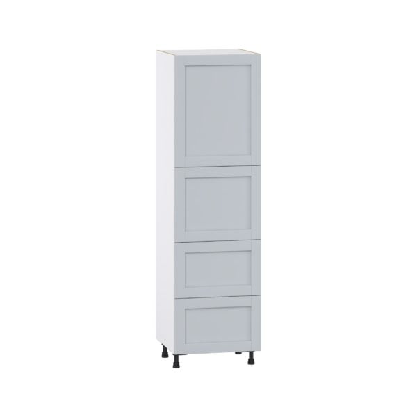 Sea Holly Light Gray  Shaker Assembled Pantry Cabinet 2 Doors with 2 Drawers and 2 Inner Drawers (24 in. W X 84.5 in. H X 24 in. D)