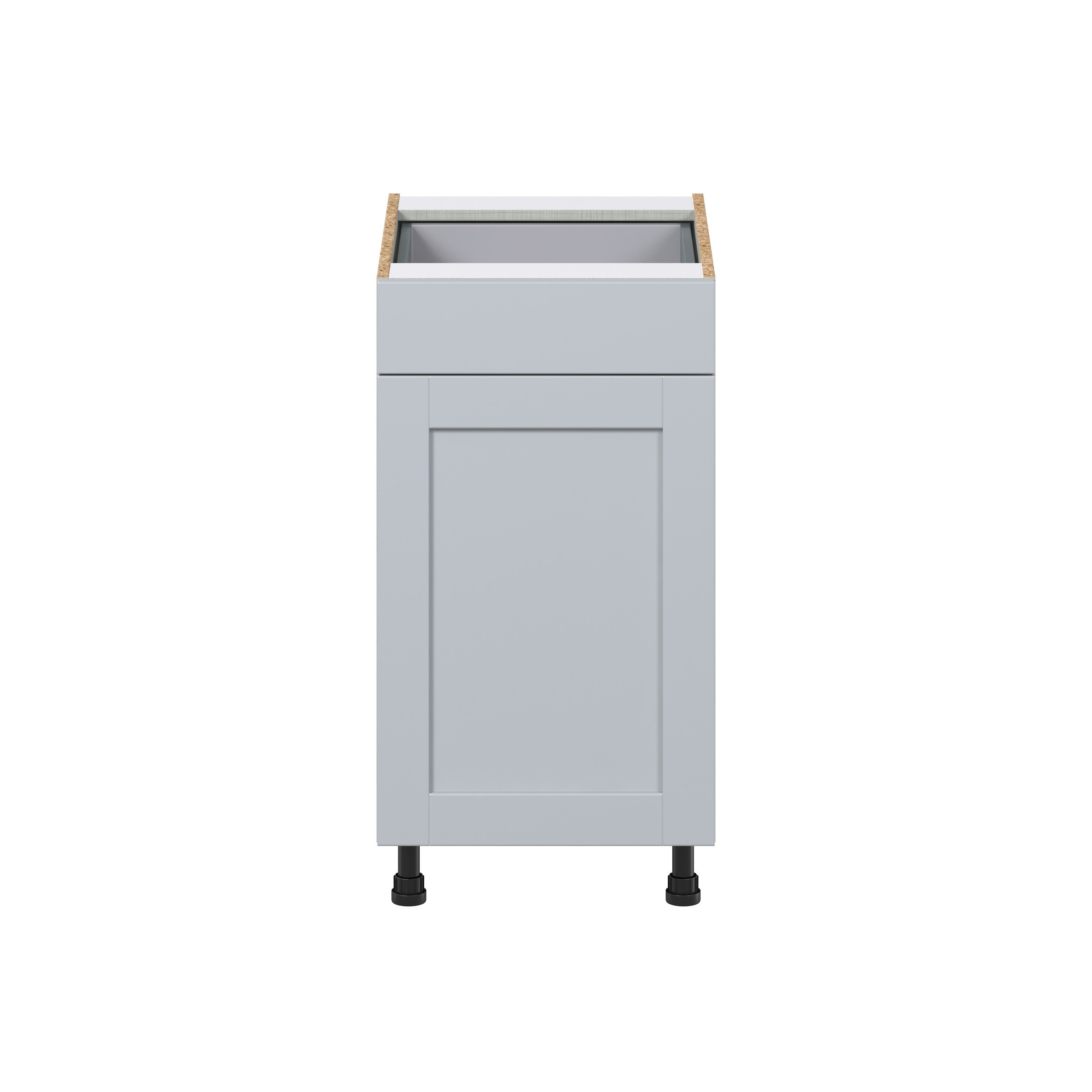 Sea Holly Light Gray Shaker Assembled with 1 Drawer and 2 Pull Out Waste Bin Kitchen Cabinet (18 in. W x 34.5 in. H x 24 in. D)