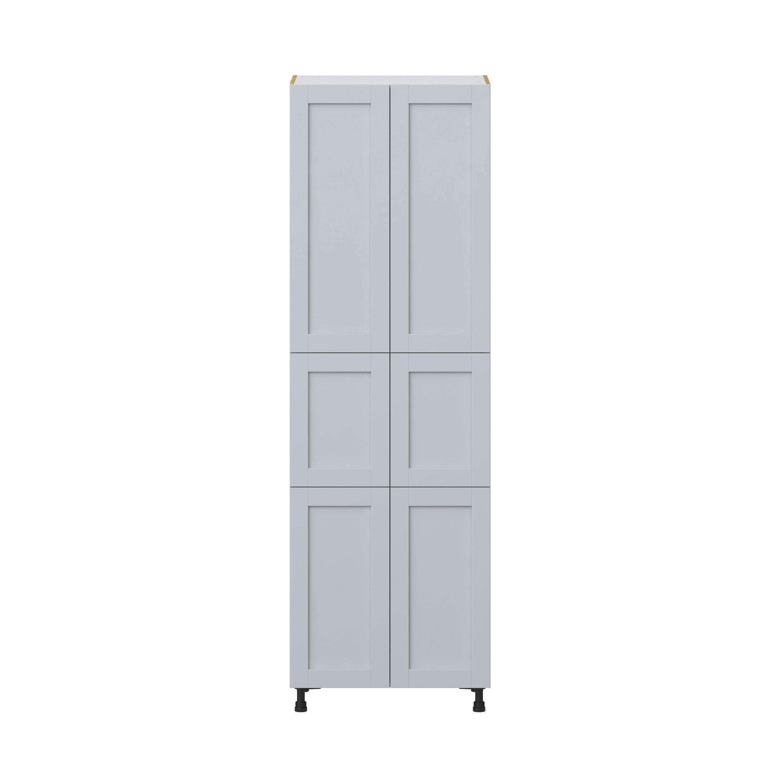 Sea Holly Light Gray Shaker Assembled Pantry Cabinet with 5 Shelves (30 in. W x 94.5 in. H x 24 in. D)