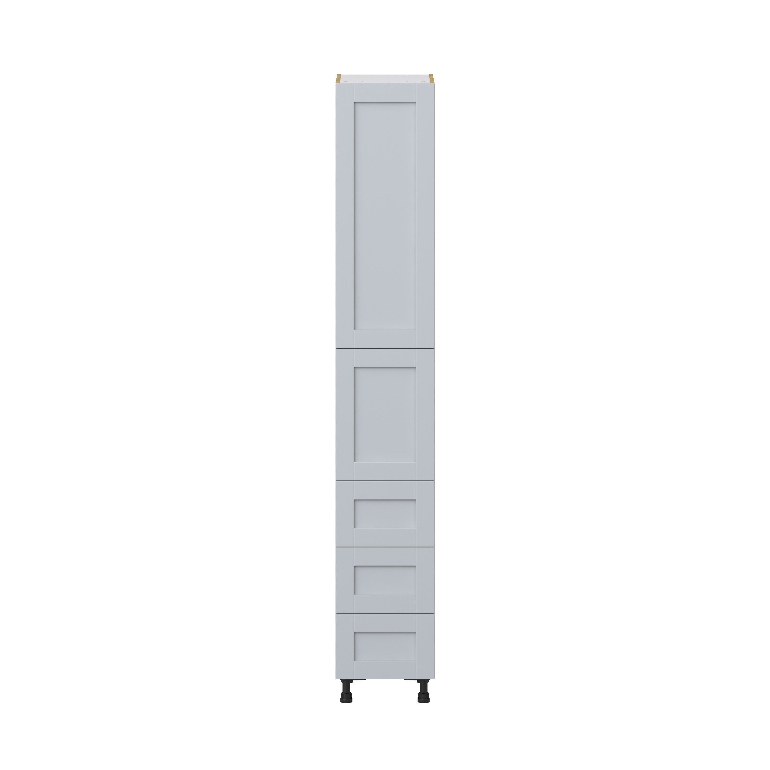 Sea Holly Light Gray Shaker Assembled Pantry Cabinet 2 Doors with 3 Drawers and 2 Inner Drawers (15 in. W X 94.5 in. H X 24 in. D)