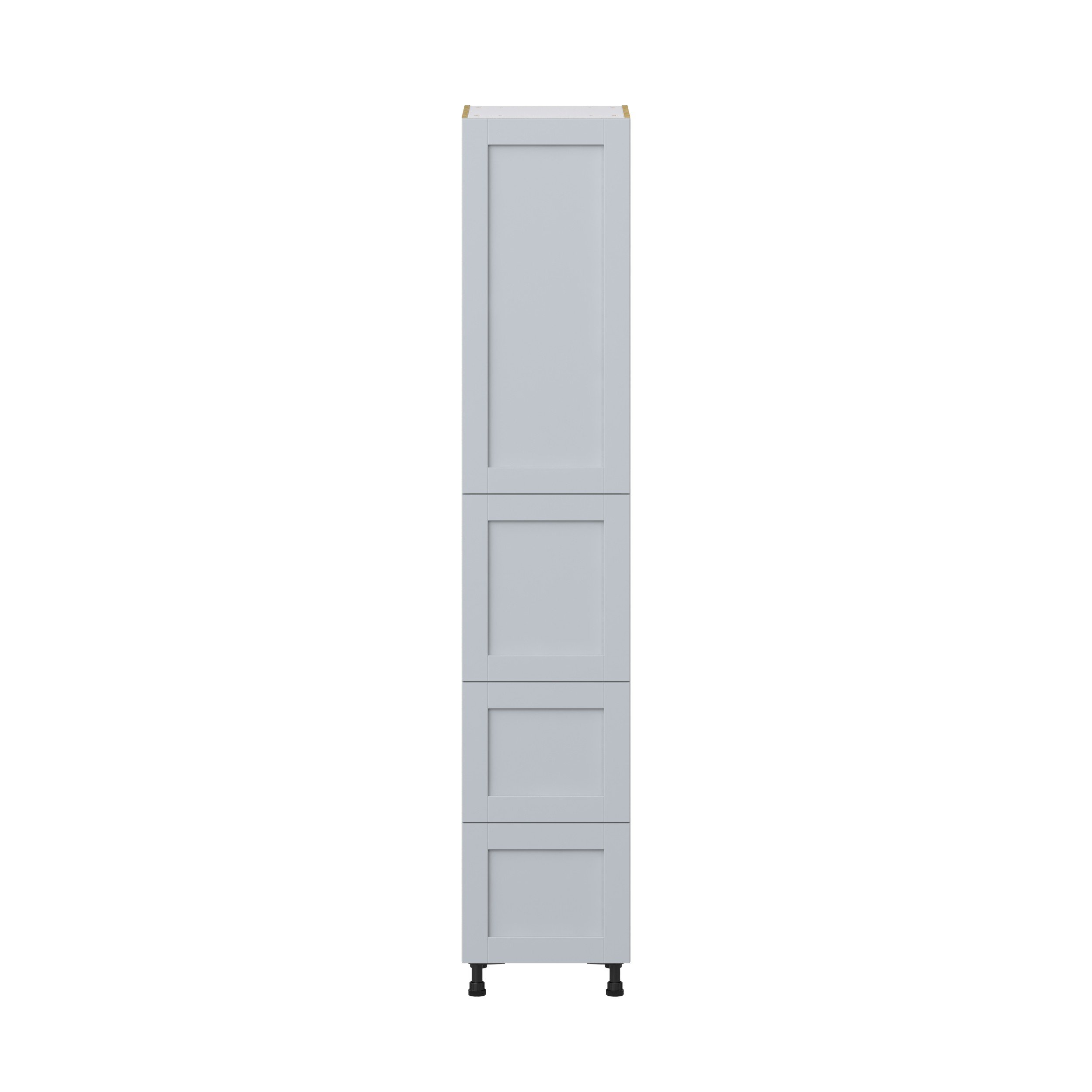 Sea Holly Light Gray Shaker Assembled Pantry Cabinet 1 Doors with 2 Drawers and 2 Inner Drawers (18 in. W X 94.5 in. H X 24 in. D)