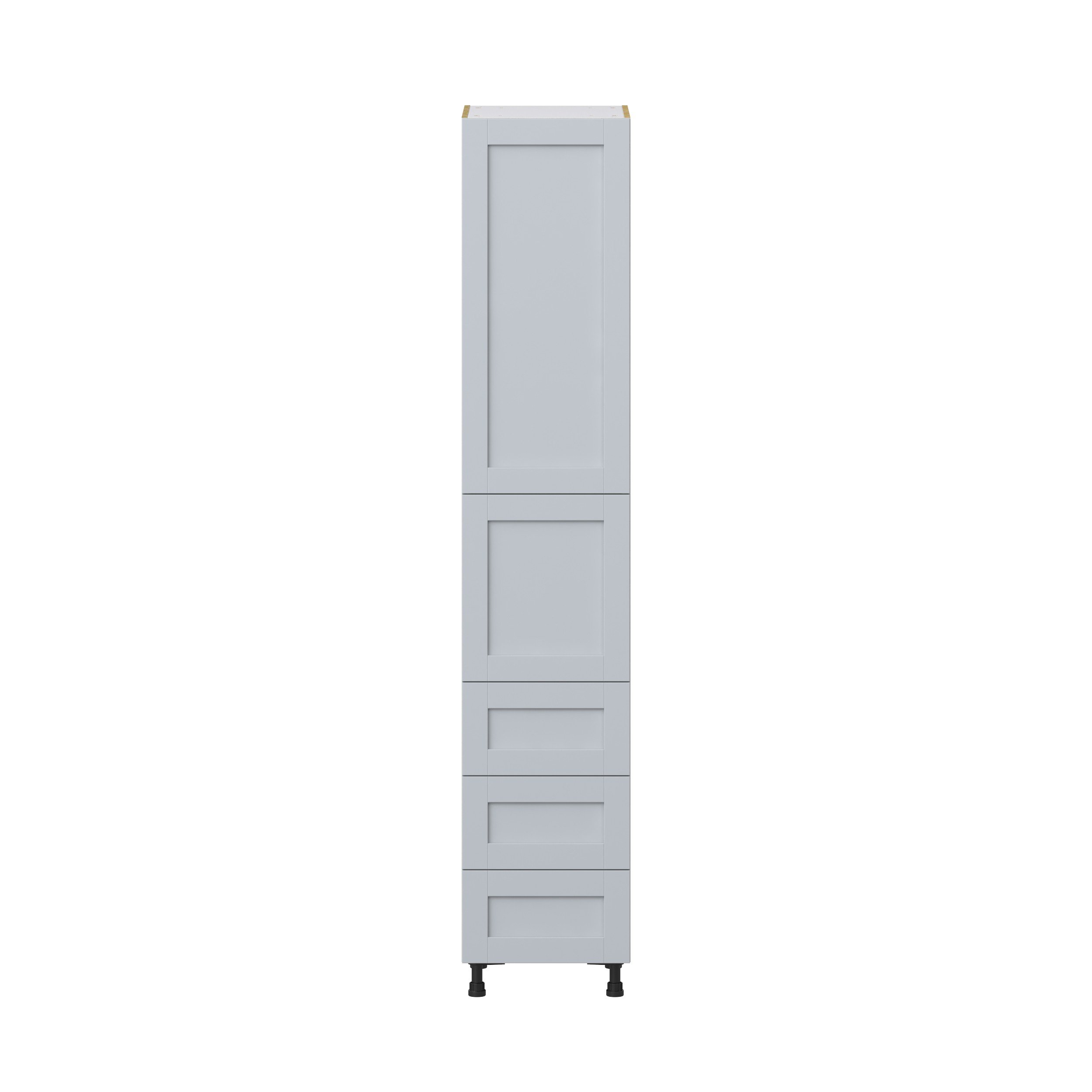 Sea Holly Light Gray Shaker Assembled Pantry Cabinet 1 Doors with 3 Drawers and 2 Inner Drawers (18 in. W X 94.5 in. H X 24 in. D)