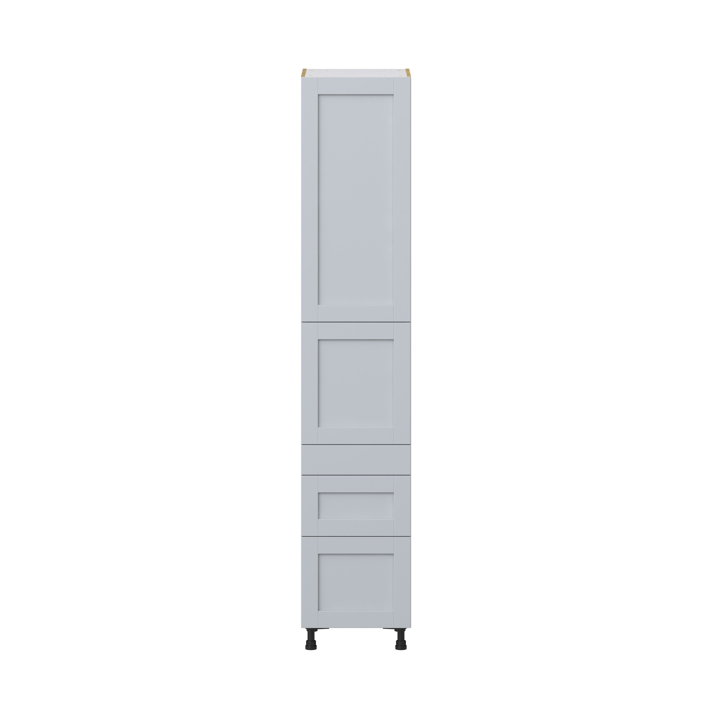 Sea Holly Light Gray Shaker Assembled Pantry Cabinet with 3 Drawers and 2 Inner Drawers (18 in. W X 94.5 in. H X 24 in. D)