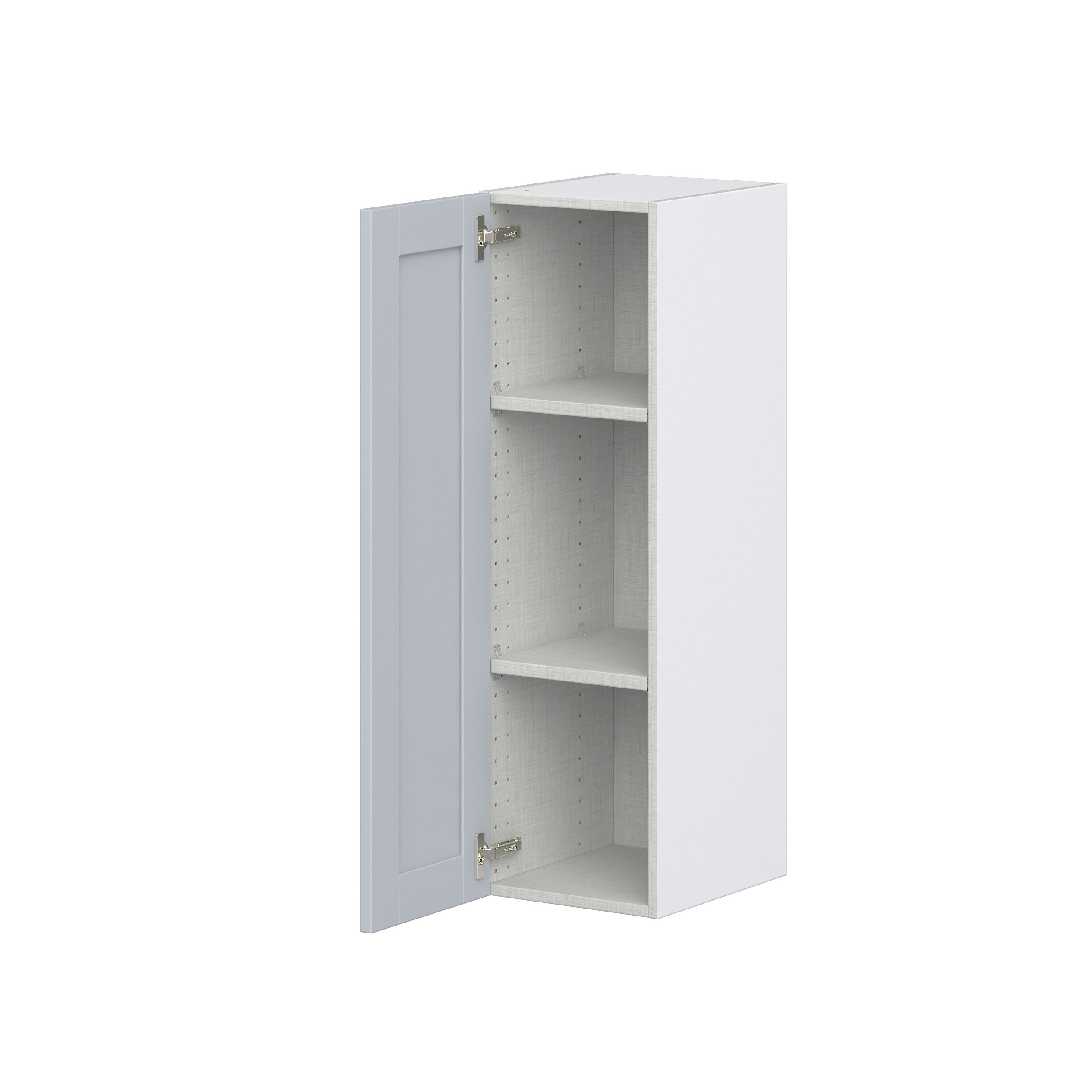 Sea Holly Light Gray Shaker Assembled Wall Cabinet with Full High Door (12 in. W x 40 in. H x 14 in. D)