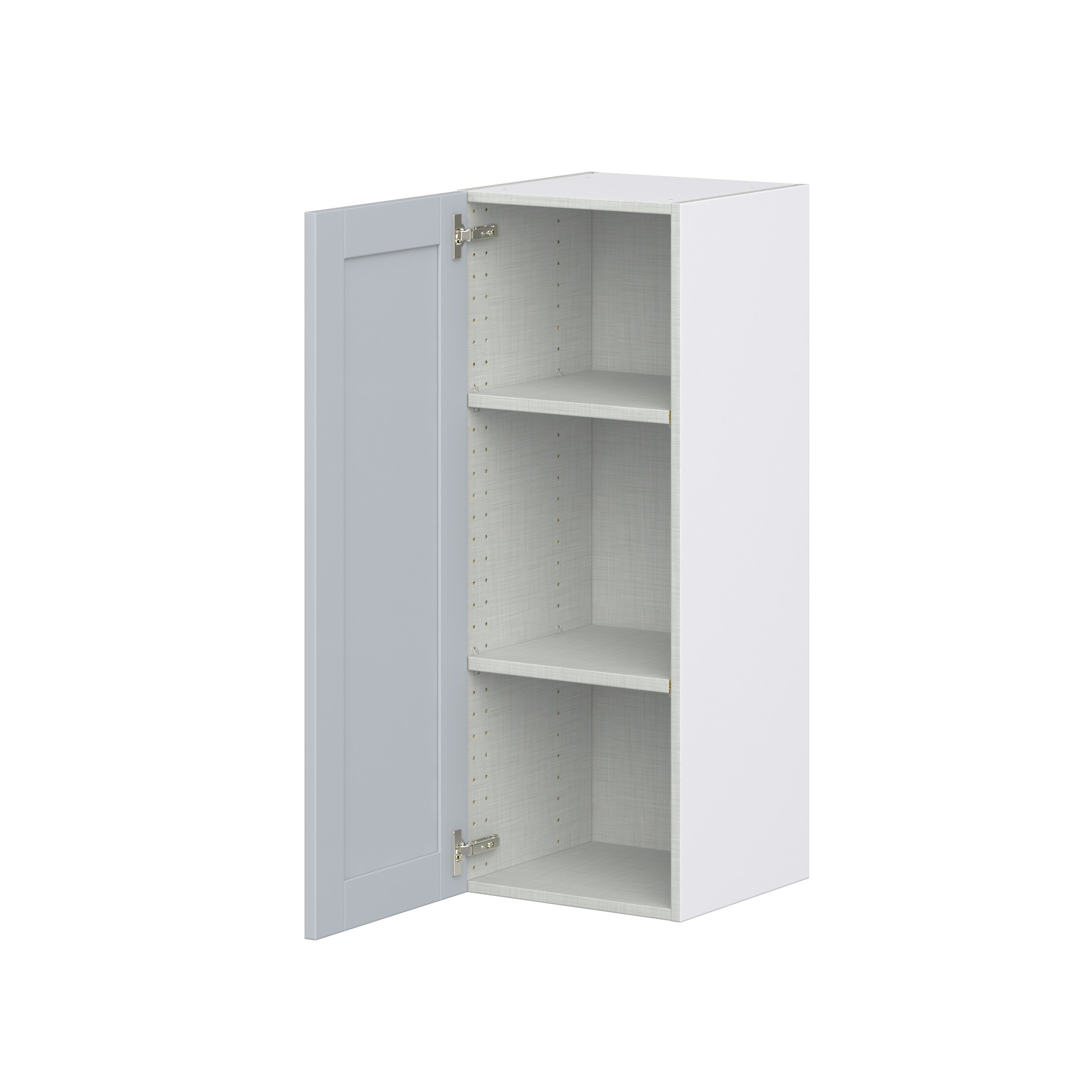 Sea Holly Light Gray Shaker Assembled Wall Cabinet with Full High Door (15 in. W x 40 in. H x 14 in. D)