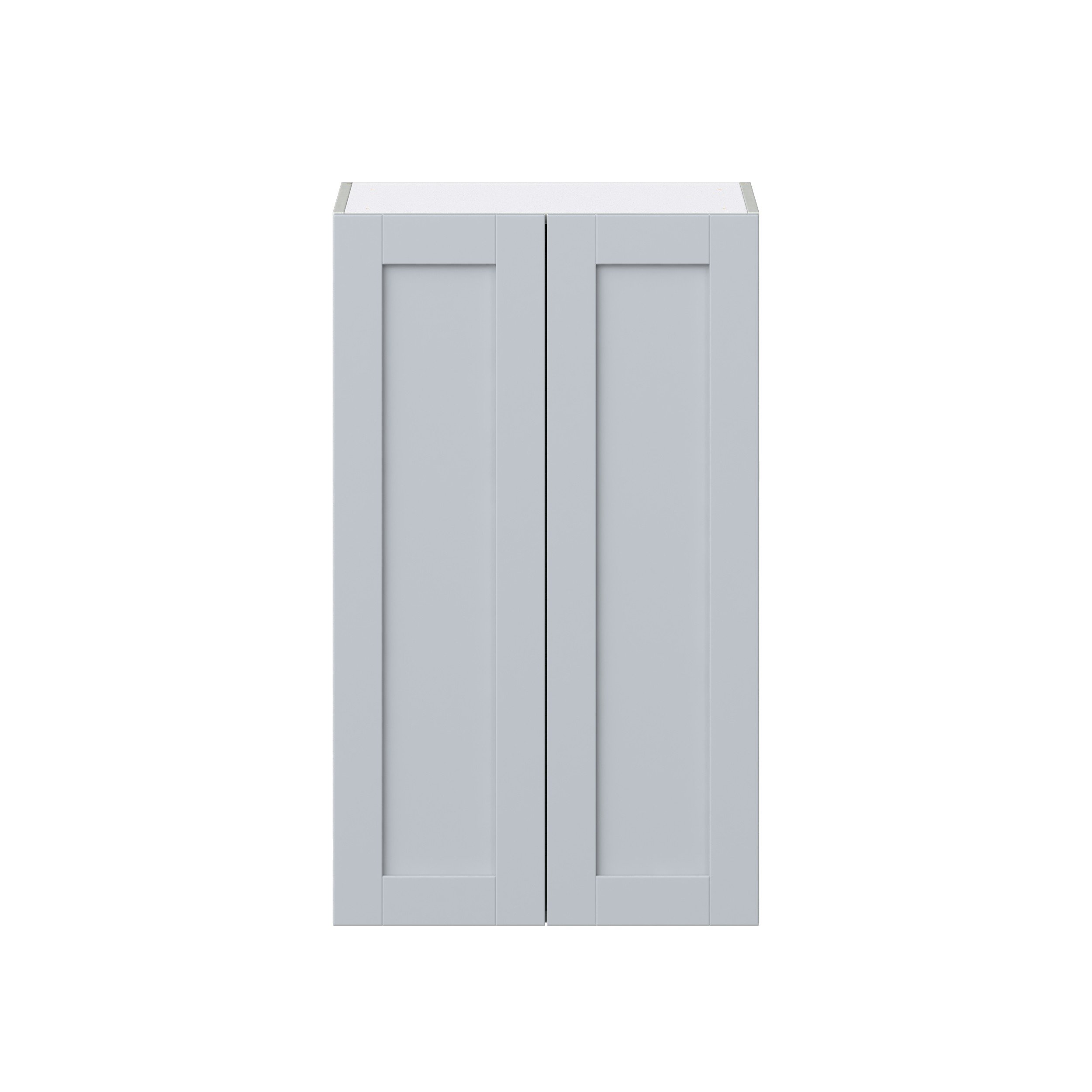 Sea Holly Light Gray Shaker Assembled Wall Cabinet with 2 Full High Doors (24 in. W x 40 in. H x 14 in. D)