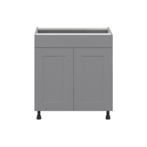 Willow Painted Slate Gray  Shaker Assembled Sink Base Cabinet with 2 Doors and 1 False Front (30 in. W x 34.5 in. H x 24 in. D)