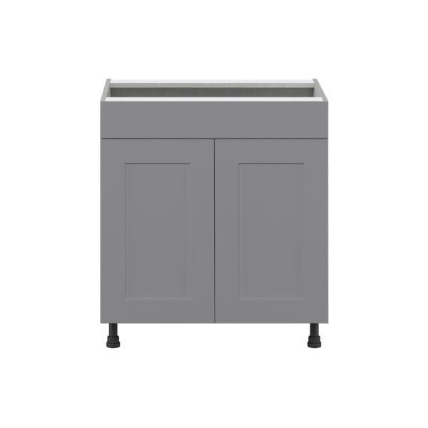 Willow Painted Slate Gray  Shaker Assembled Sink Base Cabinet with 2 Doors and 1 False Front (30 in. W x 34.5 in. H x 24 in. D)