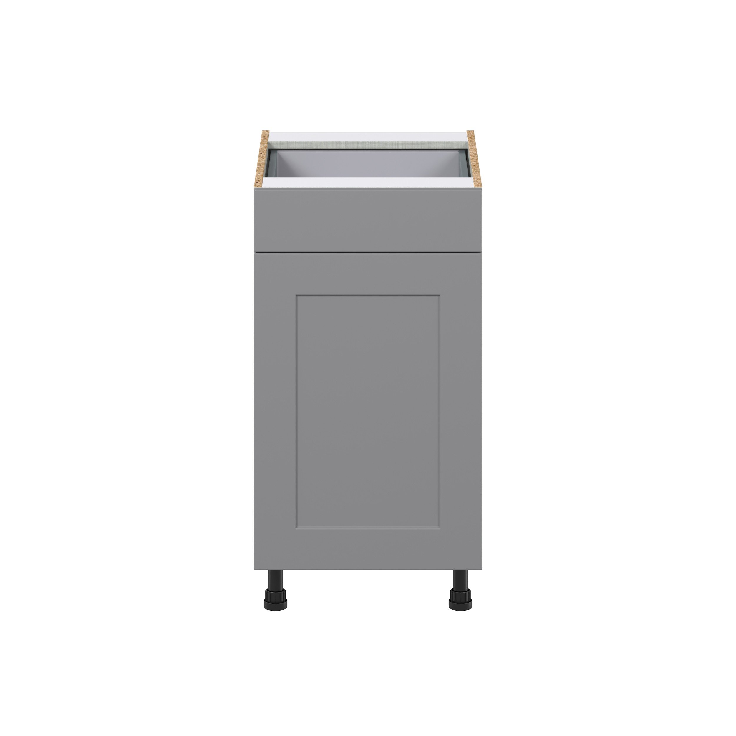 Willow Painted Slate Gray Shaker Assembled with 1 Drawer and 2 Pull Out Waste Bin Kitchen Cabinet (18 in. W x 34.5 in. H x 24 in. D)