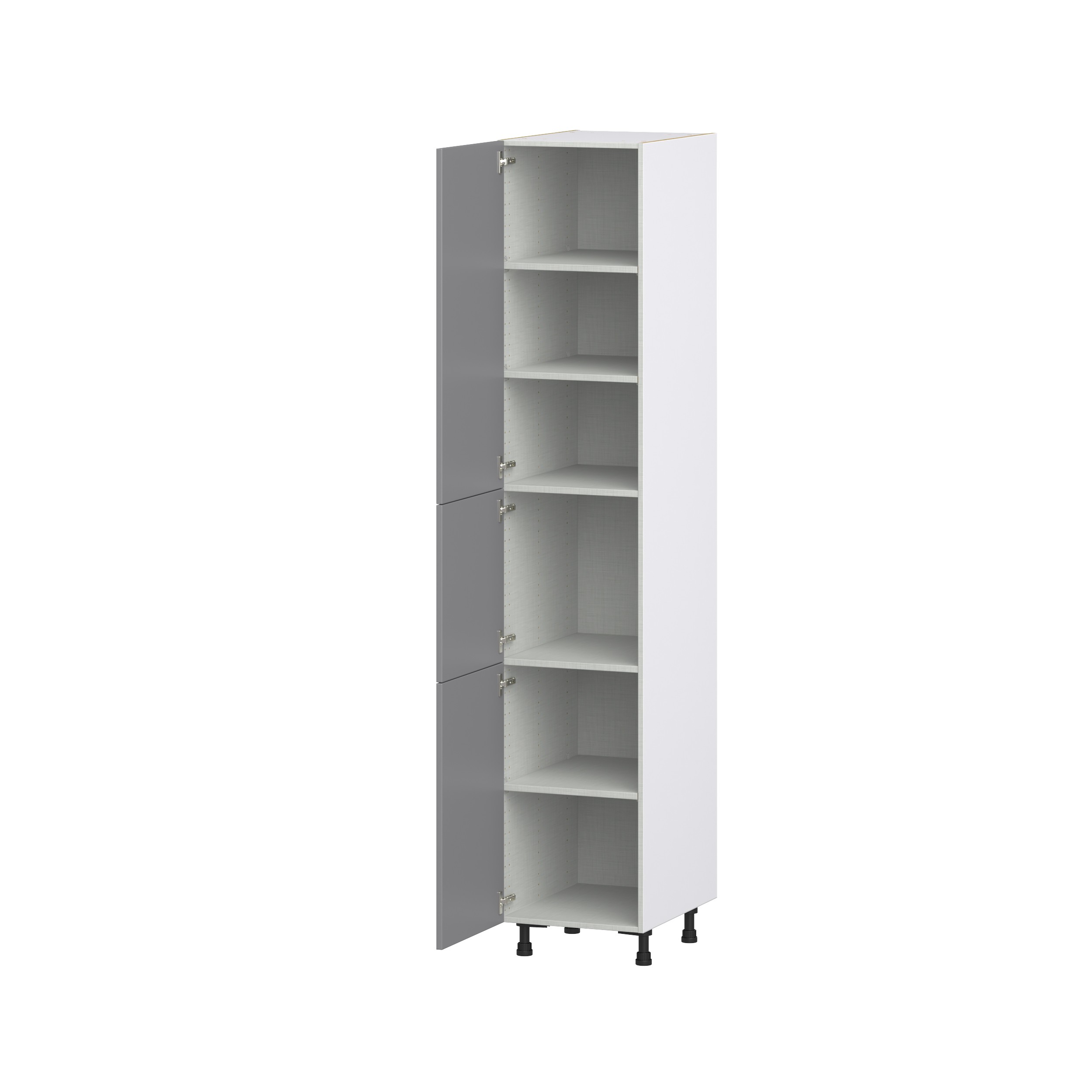 Willow Painted Slate Gray Shaker Assembled Pantry Cabinet with 5 Shelves (18 in. W x 94.5 in. H x 24 in. D)