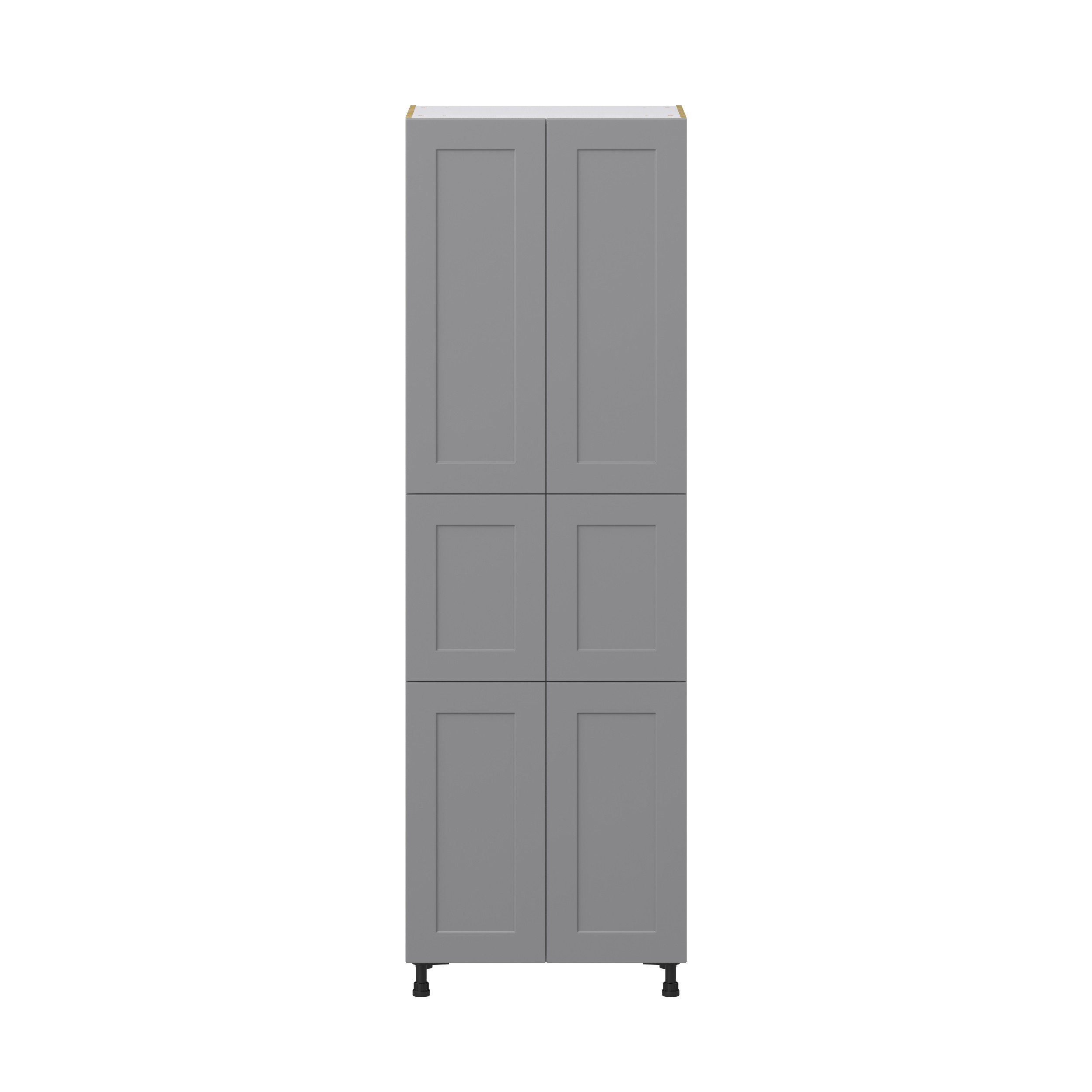 Willow Painted Slate Gray Shaker Assembled Pantry Cabinet with 5 Shelves (30 in. W x 94.5 in. H x 24 in. D)