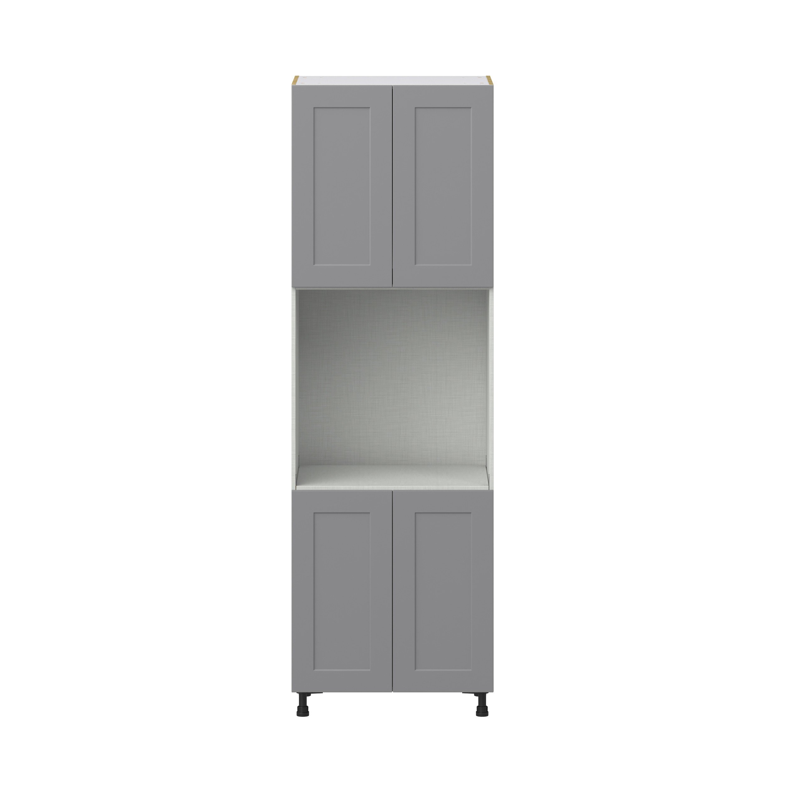 Willow Painted Slate Gray Shaker Assembled Single Oven Cabinet (30 in. W x 94.5 in. H x 24 in. D)