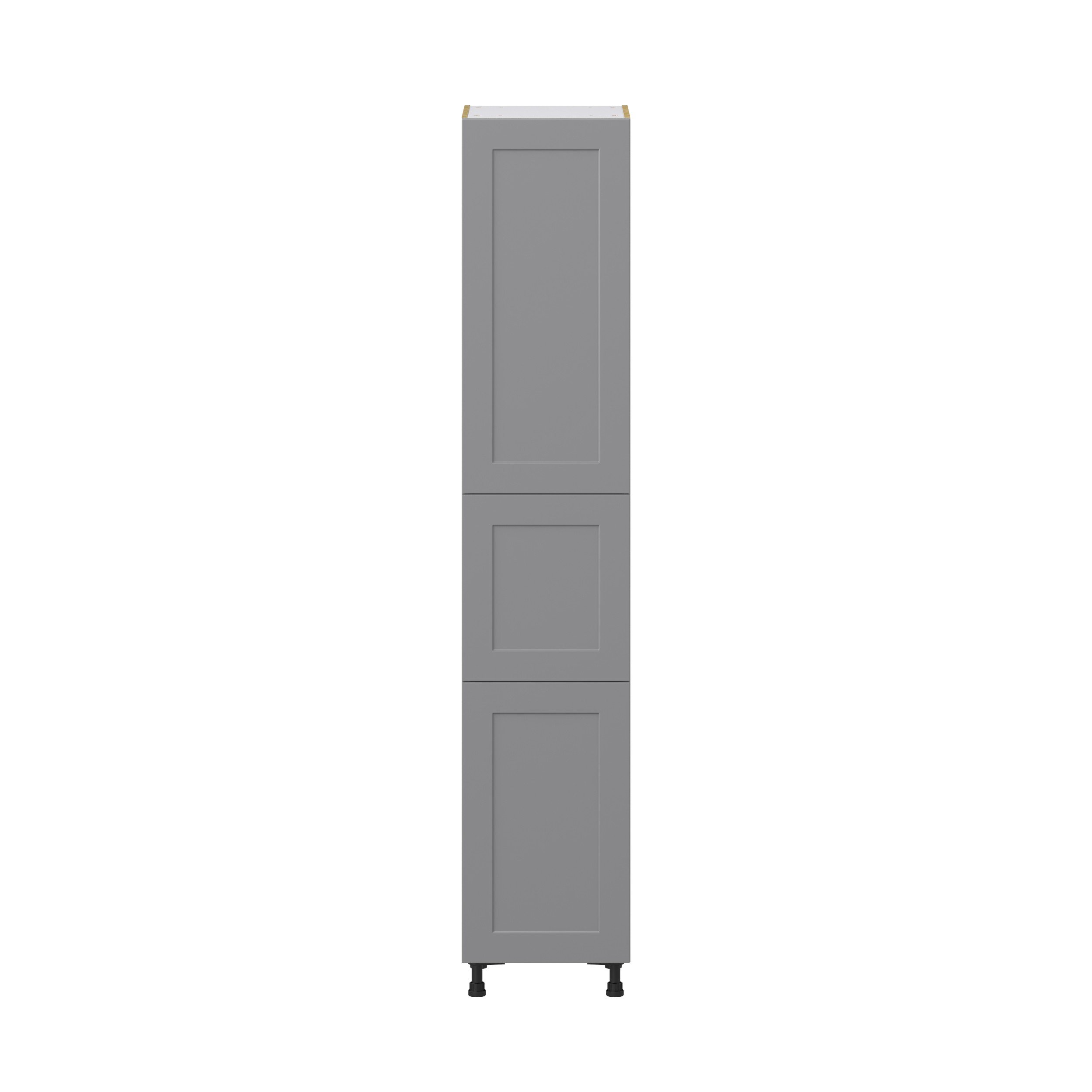 Willow Painted Slate Gray Shaker Assembled Pantry Cabinet with 2 Doors and 3 Inner Drawers (18 in. W X 94.5 in. H X 24 in. D)