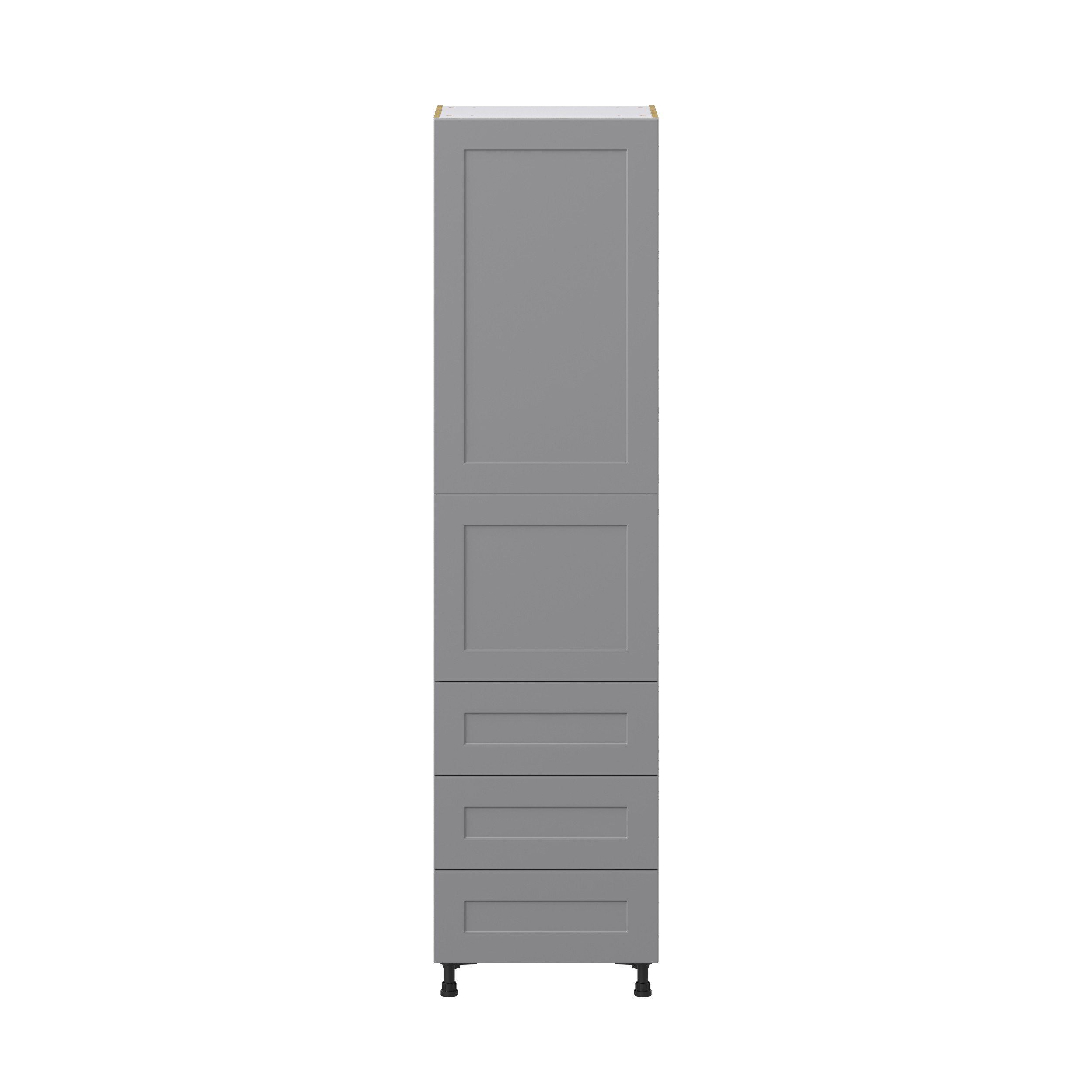 Willow Painted Slate Gray Shaker Assembled Pantry Cabinet 1 Doors with 3 Drawers and 2 Inner Drawers (24 in. W X 94.5 in. H X 24 in. D)