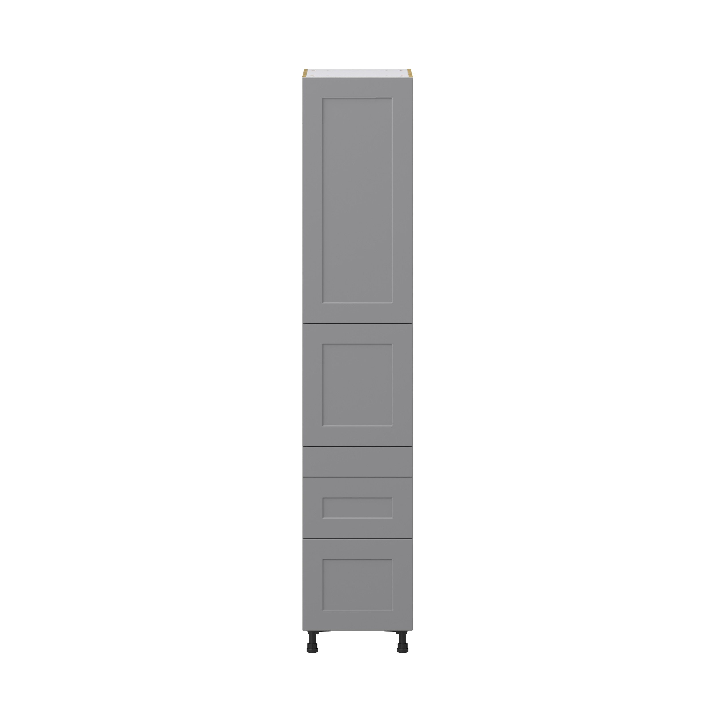 Willow Painted Slate Gray Shaker Assembled Pantry Cabinet with 3 Drawers and 2 Inner Drawers (18 in. W X 94.5 in. H X 24 in. D)