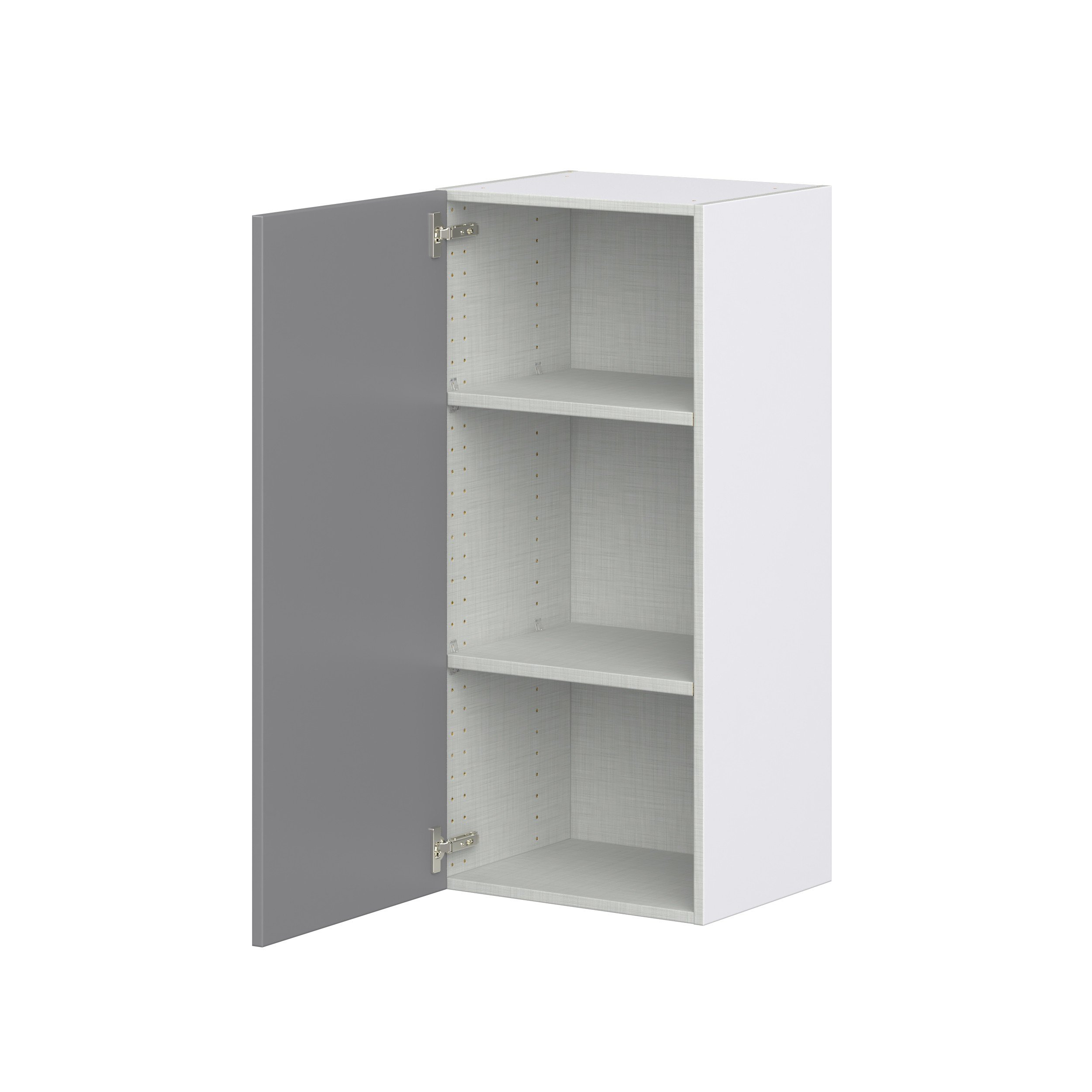 Willow Painted Slate Gray Shaker Assembled Wall Cabinet with Full High Door (18 in. W x 40 in. H x 14 in. D)