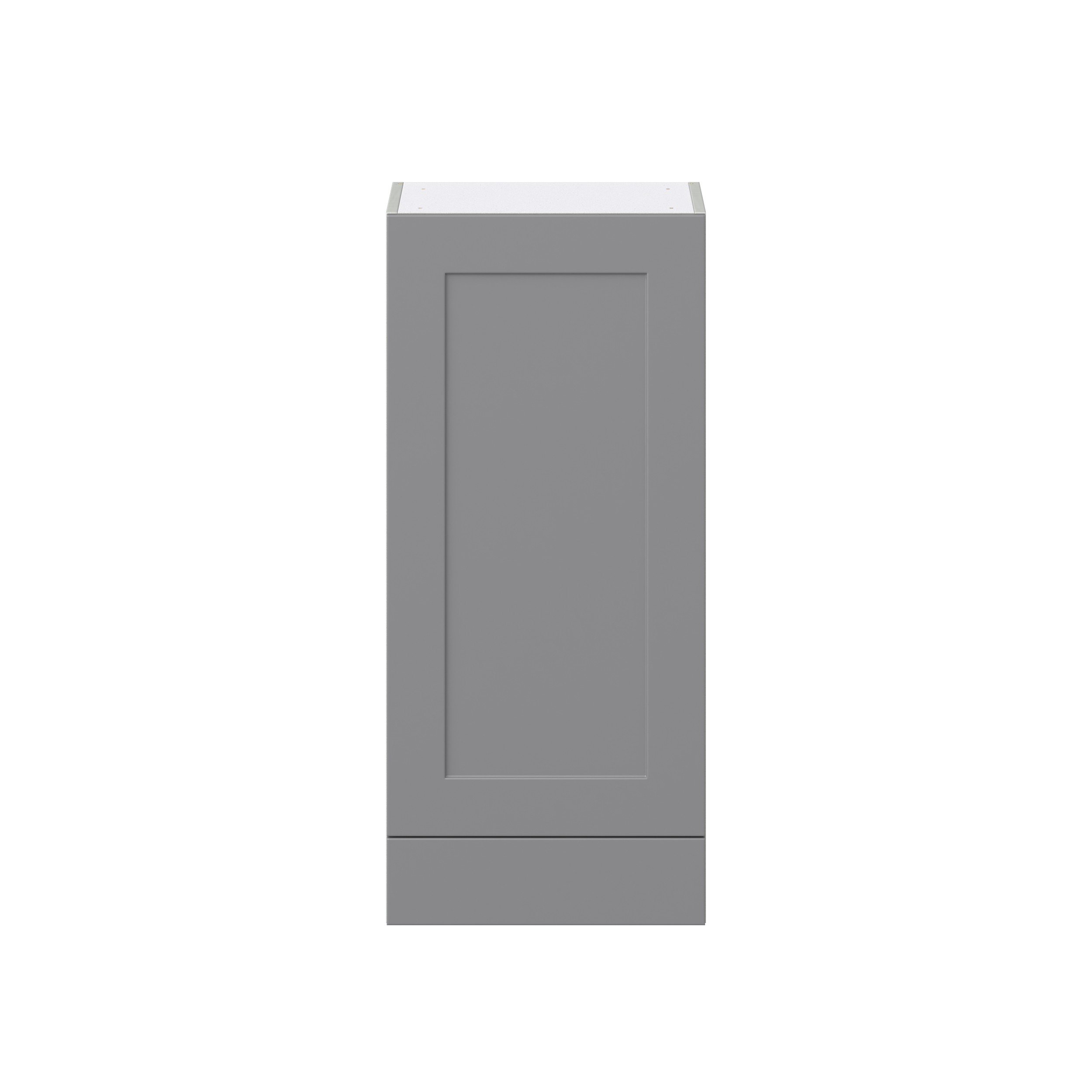 Willow Painted Slate Gray Shaker Assembled Wall Cabinet with a Door and a 5 in. Drawer (18 in. W x 40 in. H x 14 in. D)