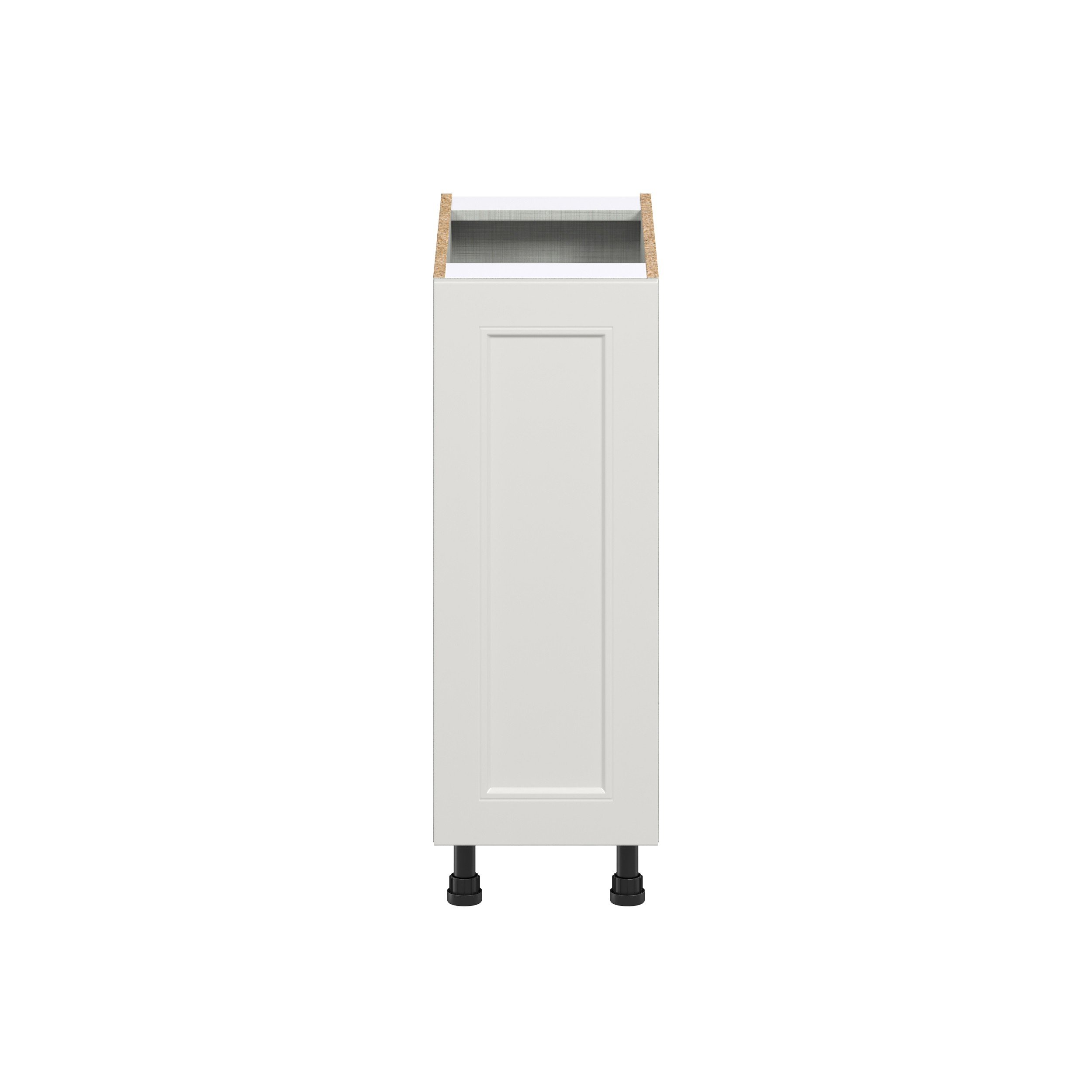 Wisteria Painted Light Gray Recessed Assembled Full High Door with Pull Out Right Spice Rack Kitchen Cabinet (12 in. W x 34.5 in. H x 24 in. D)