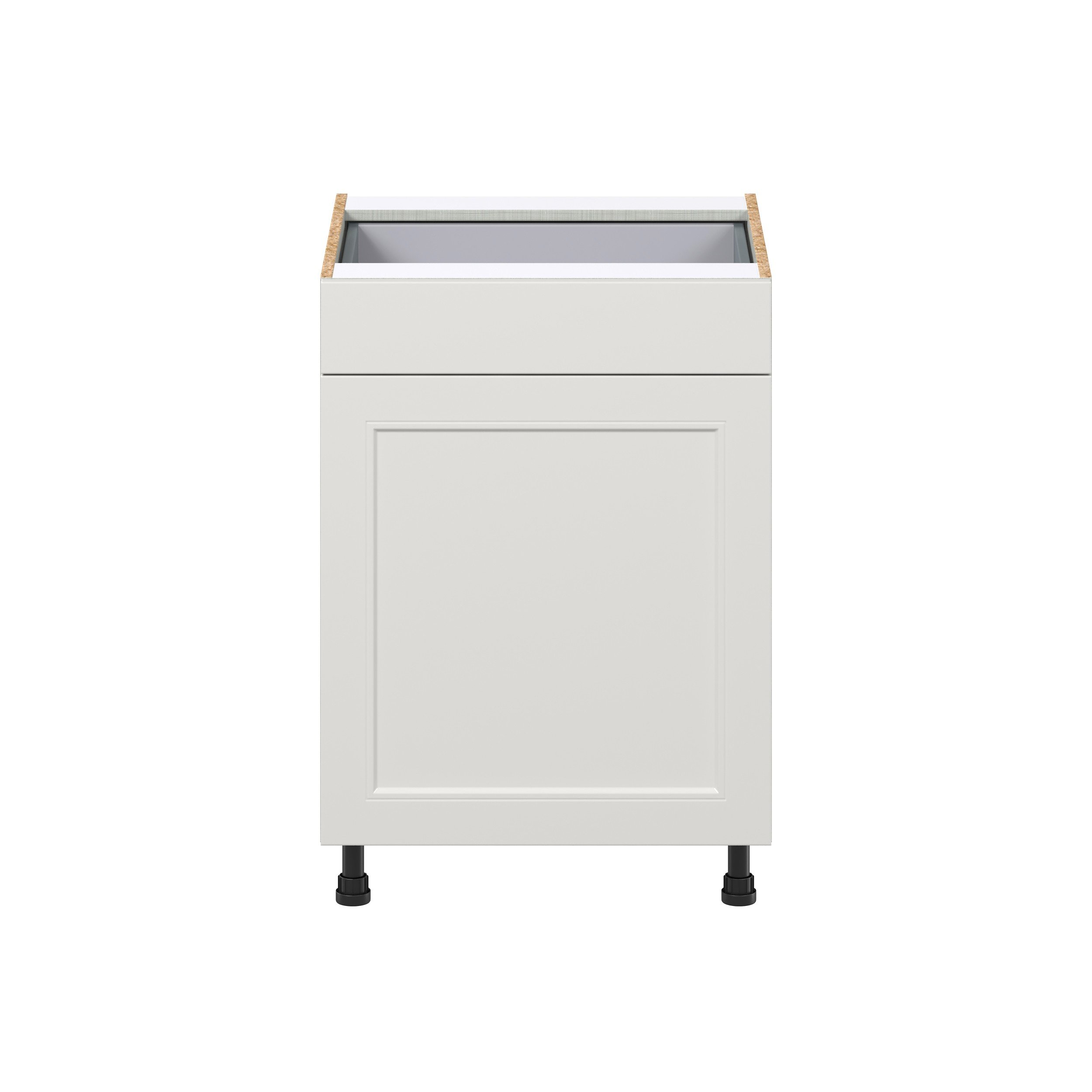 Wisteria Painted Light Gray Recessed Assembled with 1 Drawer and Pull Out  3 Waste Bins Kitchen Cabinet (24in. W x 34.5 in. H x 24 in. D)