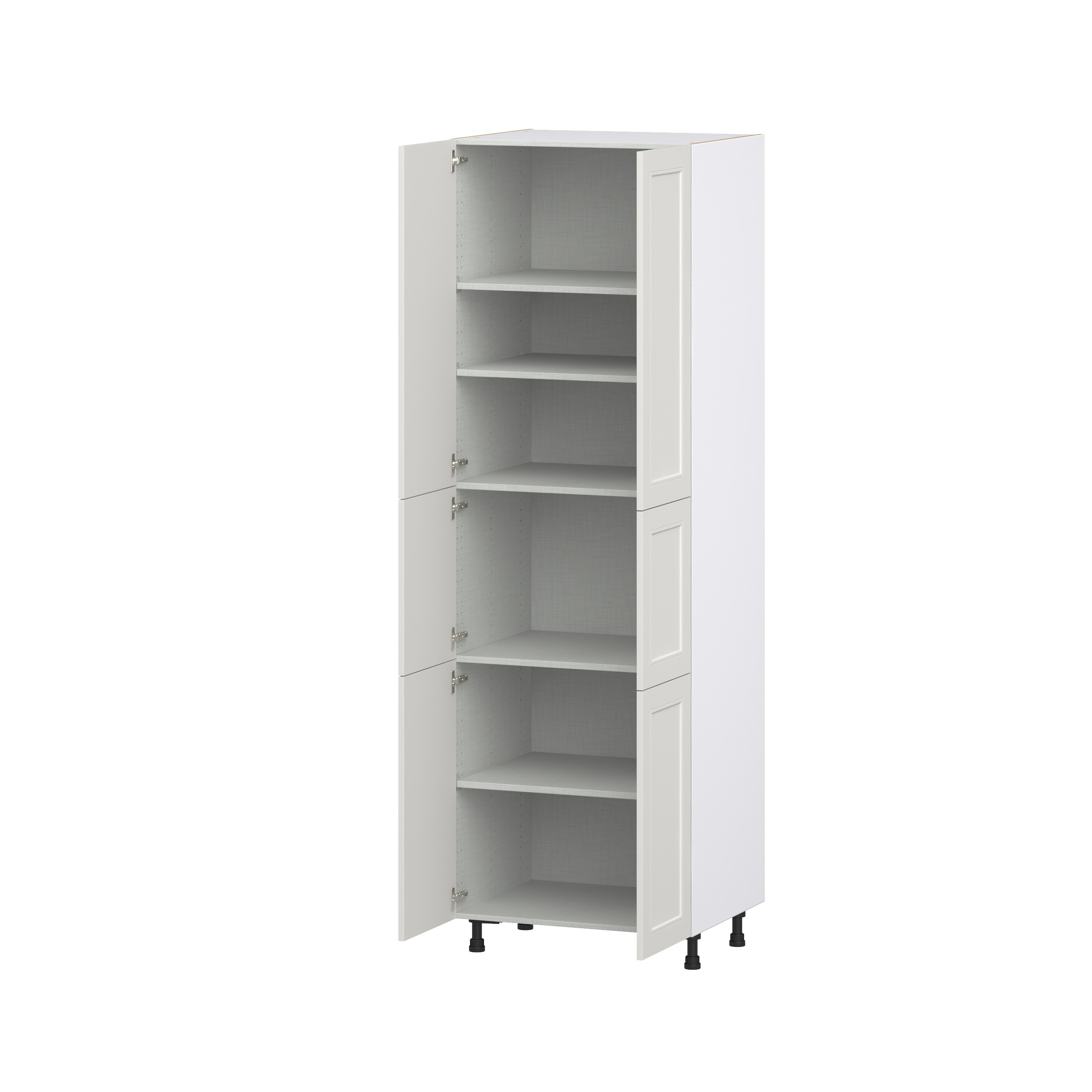 Wisteria Painted Light Gray Recessed Assembled Pantry Cabinet with 5 Shelves (30 in. W x 94.5 in. H x 24 in. D)