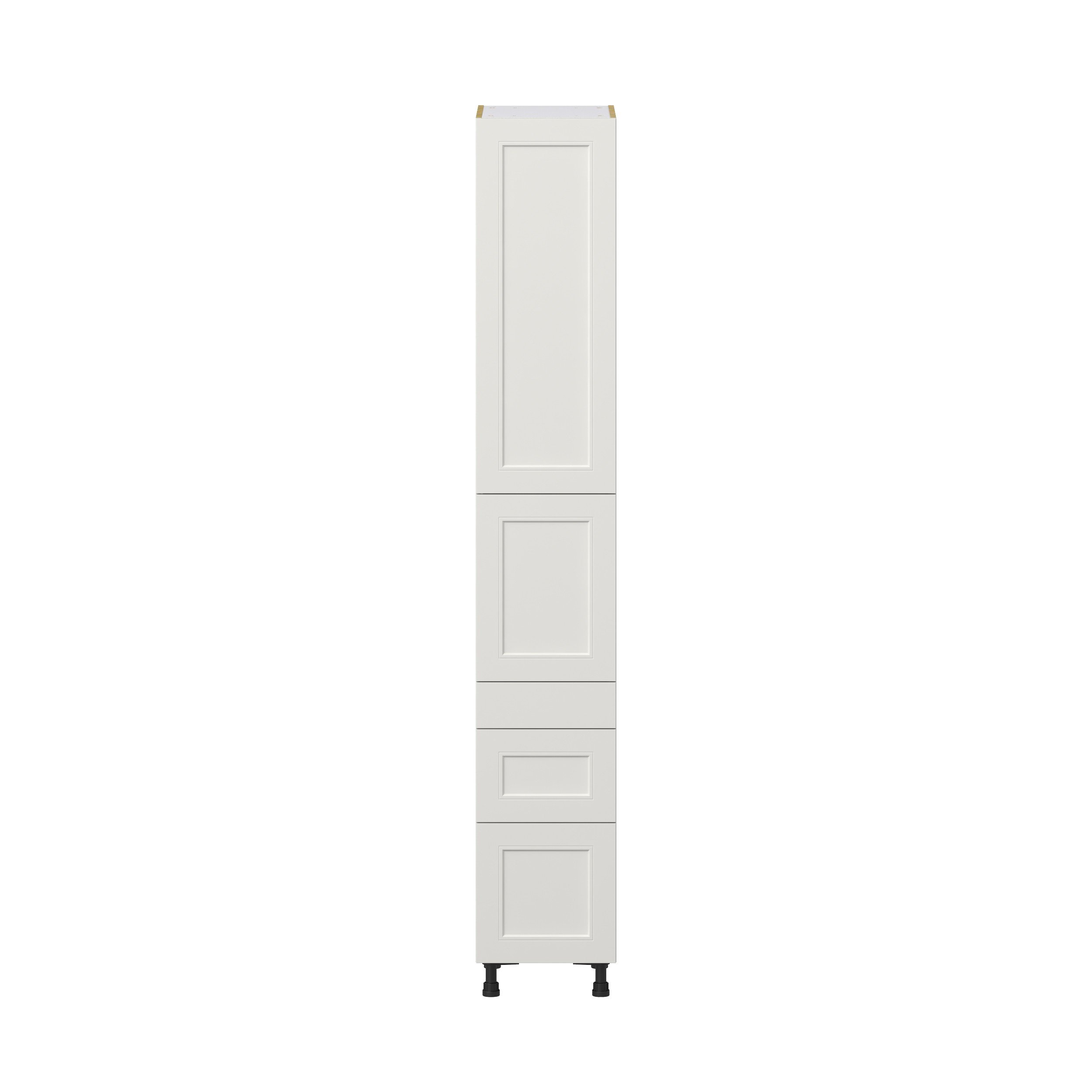 Wisteria Painted Light Gray Recessed Assembled Pantry Cabinet with 3 Drawers and 2 Inner Drawers (15 in. W x 94.5 in. H x 24 in. D)