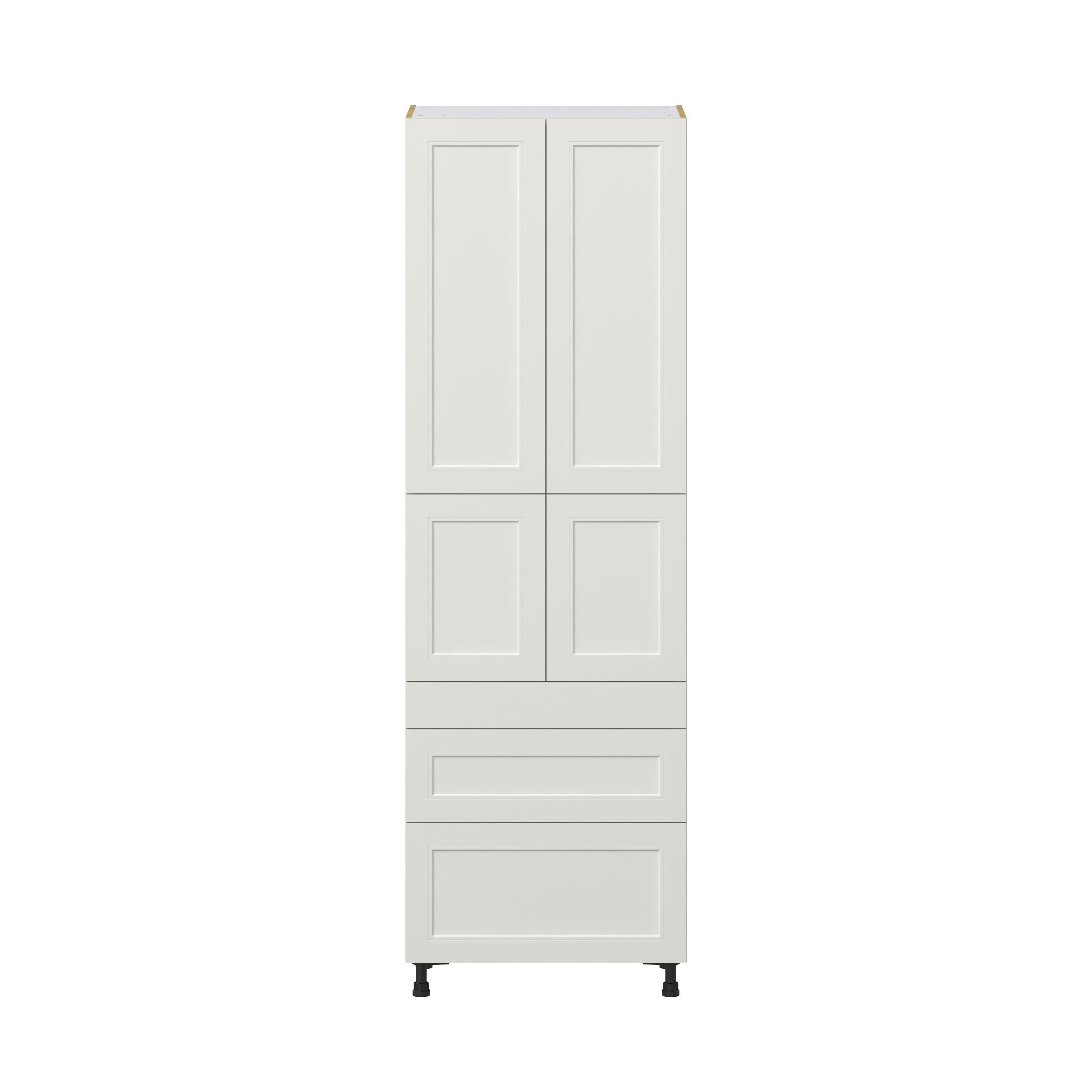 Wisteria Painted Light Gray Recessed Assembled Pantry Cabinet with 3 Drawers and 2 Inner Drawers (30 in. W x 94.5 in. H x 24 in. D)