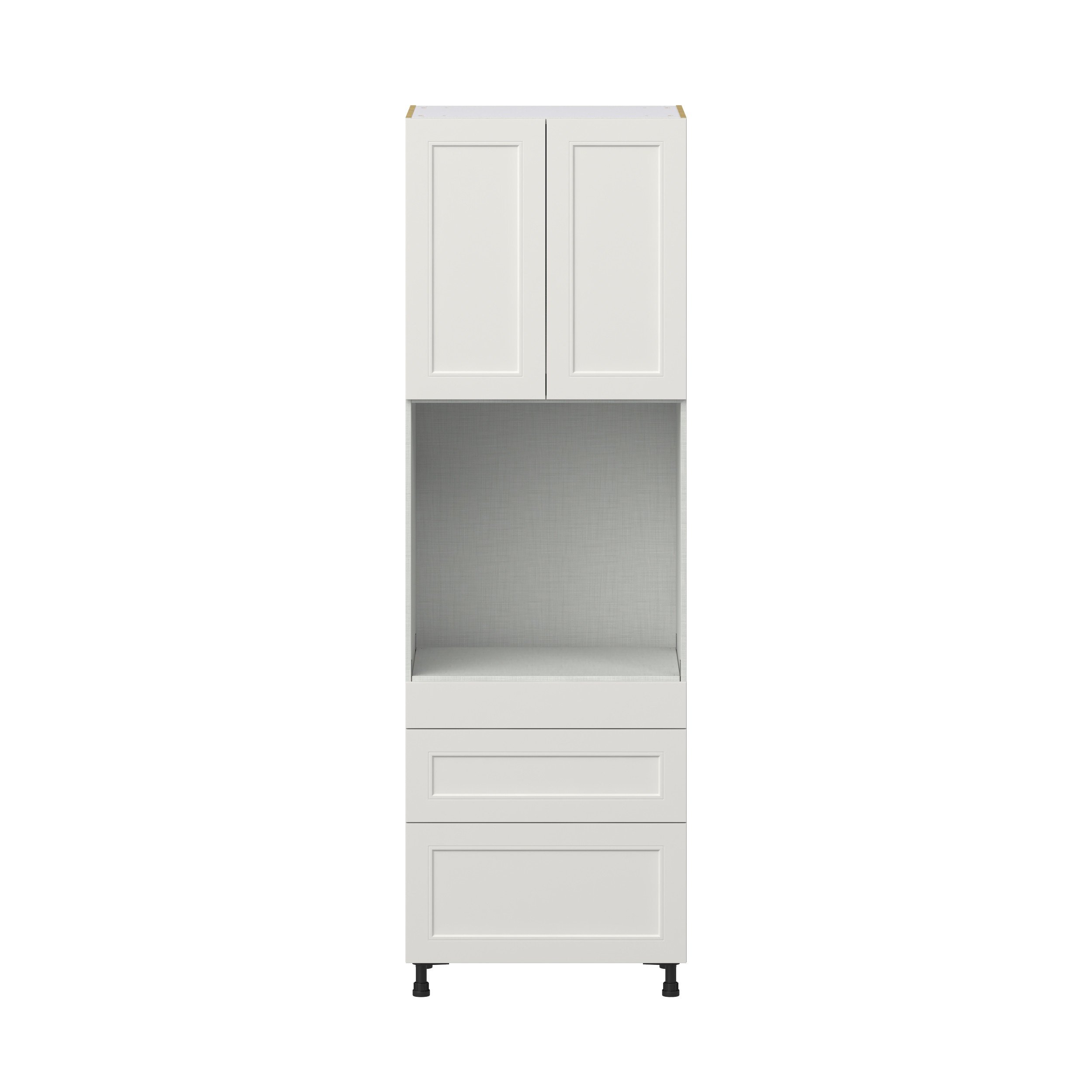 Wisteria Painted Light Gray Recessed Assembled Single Oven Cabinet with Drawers (30 in. W x 94.5 in. H x 24 in. D)