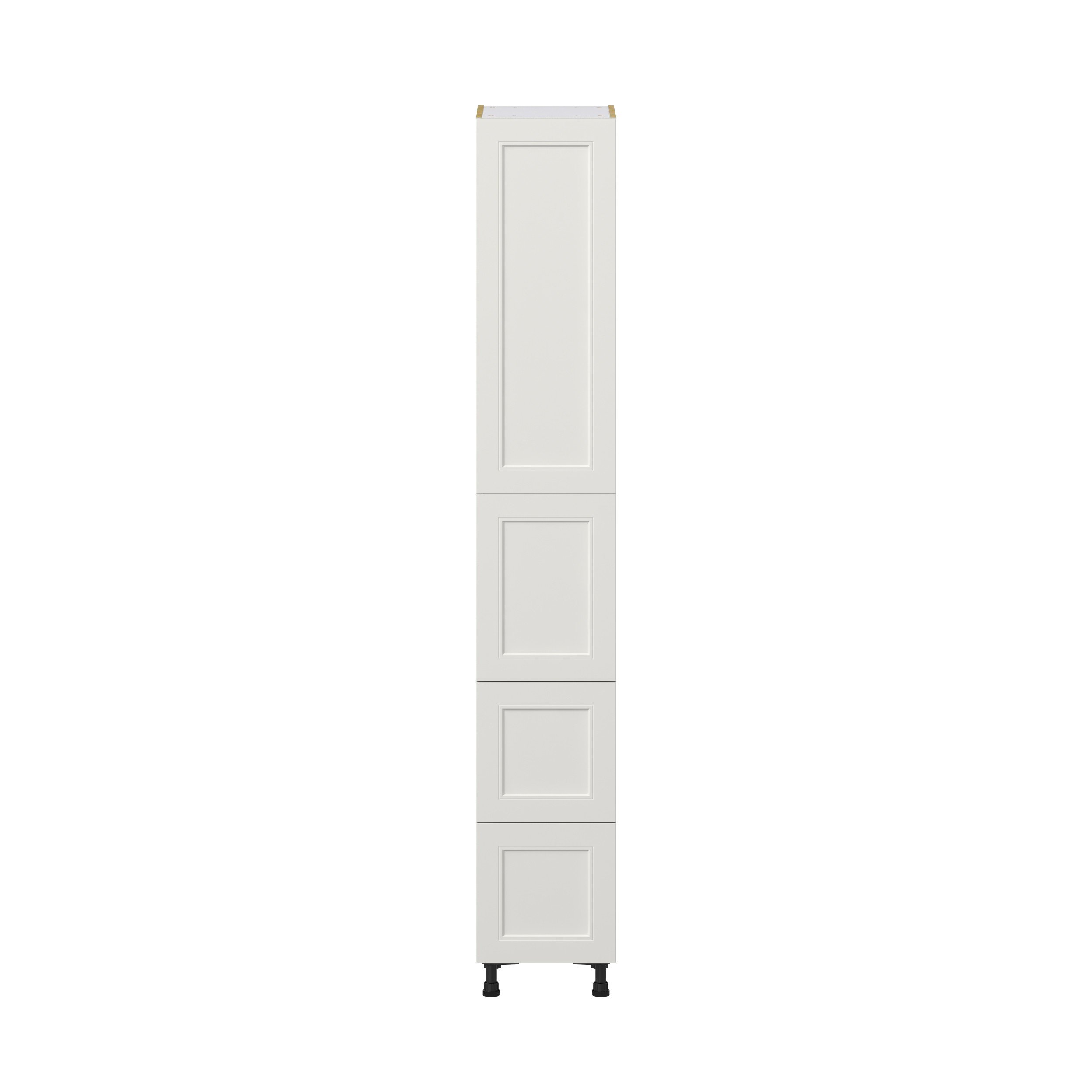 Wisteria Painted Light Gray Recessed Assembled Pantry Cabinet 2 Doors with 2 Drawers and 2 Inner Drawers (15 in. W X 94.5 in. H X 24 in. D)