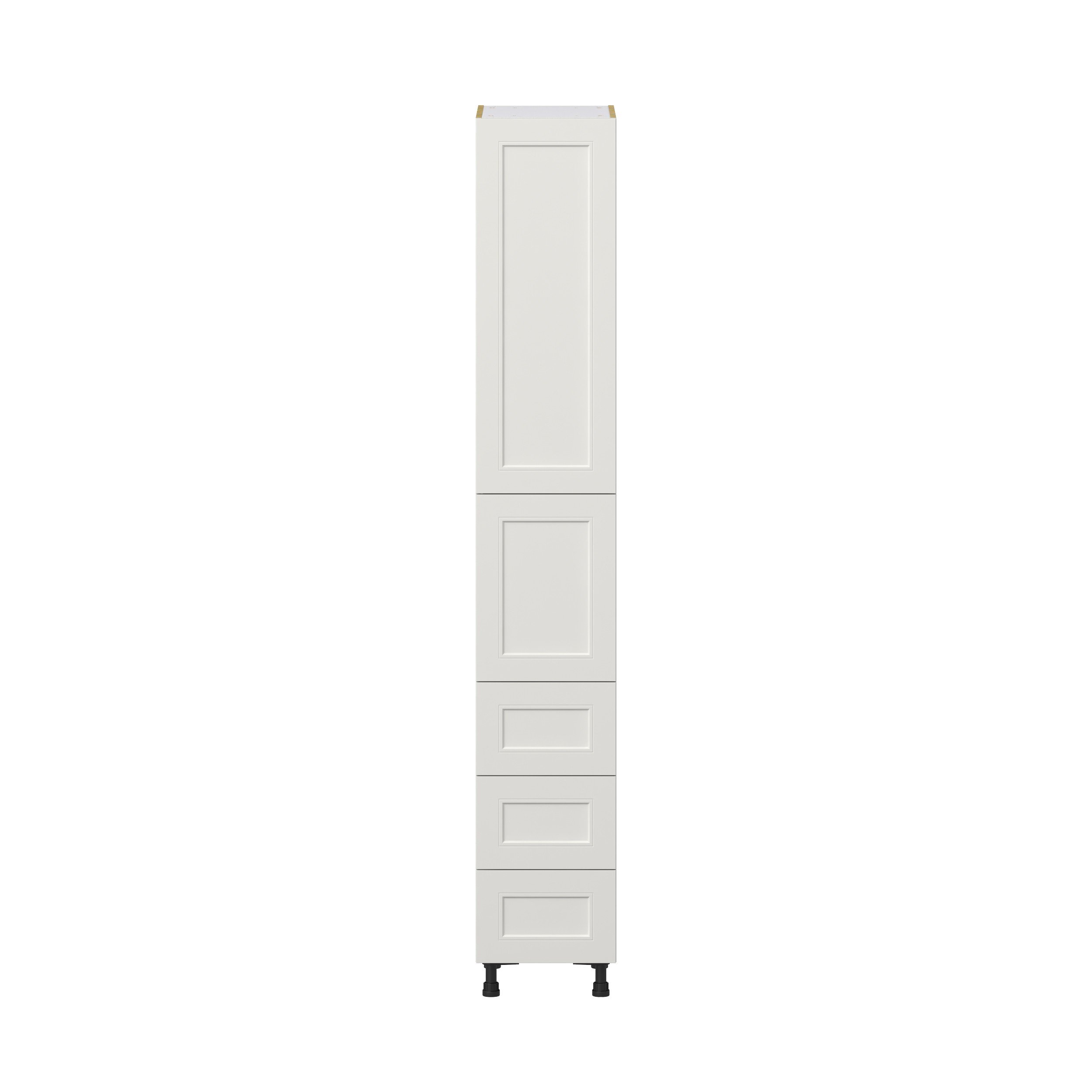 Wisteria Painted Light Gray Recessed Assembled Pantry Cabinet 2 Doors with 3 Drawers and 2 Inner Drawers (15 in. W X 94.5 in. H X 24 in. D)