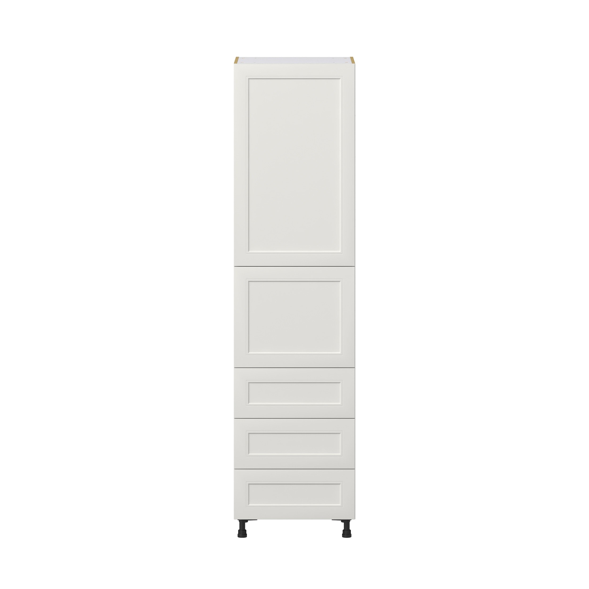 Wisteria Painted Light Gray Recessed Assembled Pantry Cabinet 1 Doors with 3 Drawers and 2 Inner Drawers (24 in. W X 94.5 in. H X 24 in. D)