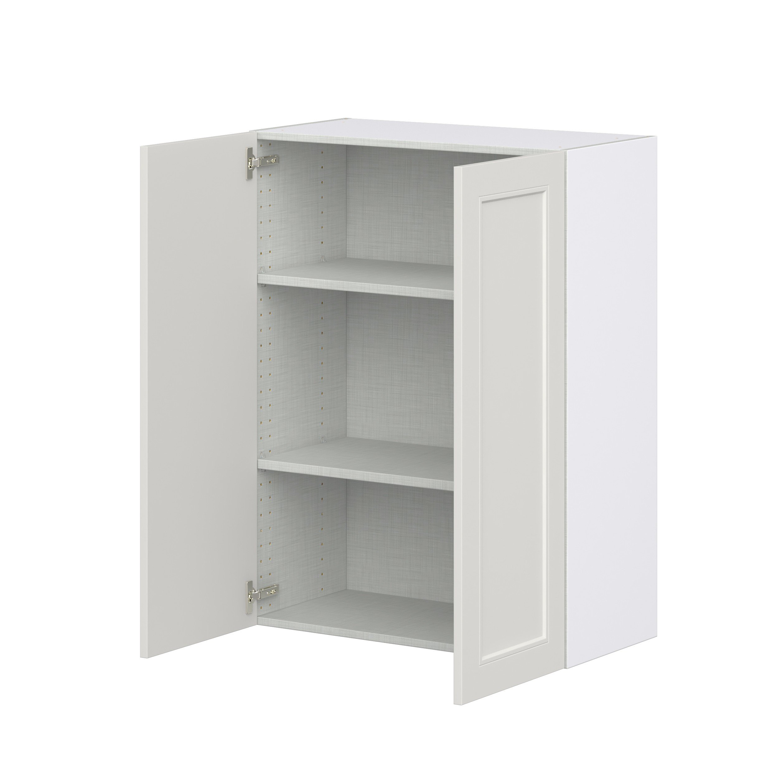 Wisteria Painted Light Gray Recessed Assembled Wall Cabinet with 2 Full High Doors (30 in. W x 40 in. H x 14 in. D)