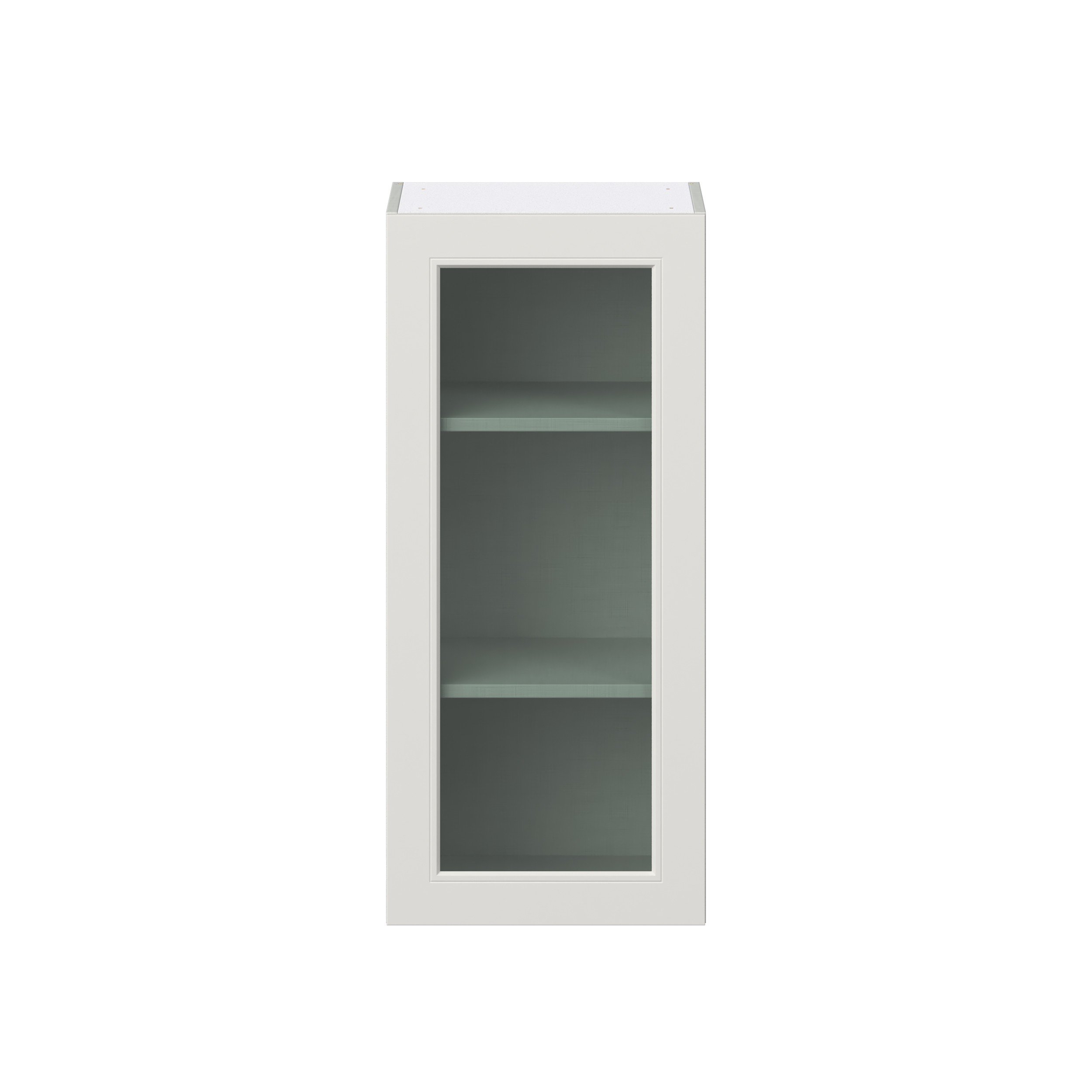 Wisteria Painted Light Gray Recessed Assembled Wall Cabinet with a Full High Glass Door (18 in. W x 40 in. H x 14 in. D)