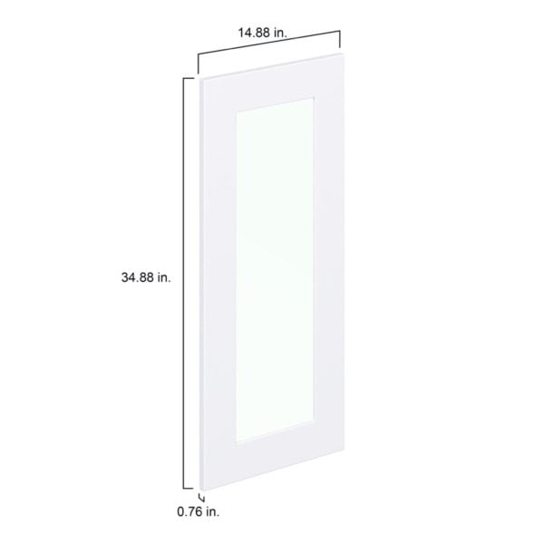 Jasmine Painted Warm White 15x35x0.75 in. Glass Door