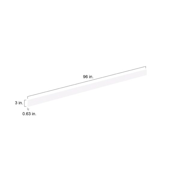 3 in. W x 96 in. H x 0.75 in. D  Jasmine Painted Warm White Cabinet Filler Strip