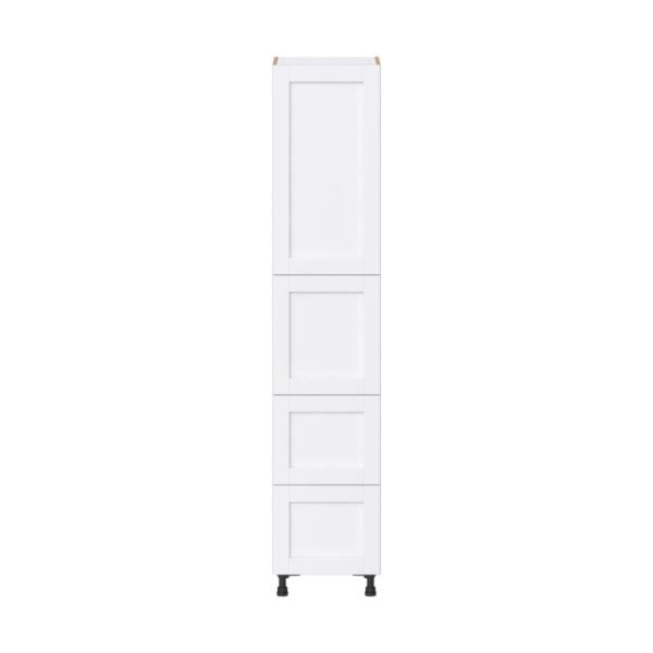 Dahlia Bright White  Shaker Assembled Pantry Cabinet 1 Doors with 2 Drawers and 2 Inner Drawers (18 in. W X 89.5 in. H X 24 in. D)