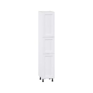 Dahlia Bright White  Shaker Assembled Pantry Cabinet with 2 Doors and 4 Inner Drawers (15 in. W X 84.5 in. H X 24 in. D)