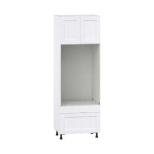 Dahlia Bright White  Shaker Assembled Pantry Microwave/Oven Cabinet with 2 Drawers (30 in. W X 89.5 in. H X 24 in. D)