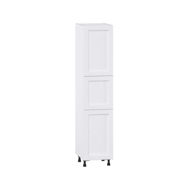 Dahlia Bright White  Shaker Assembled Pantry Cabinet with 2 Doors and 4 Inner Drawers (18 in. W X 84.5 in. H X 24 in. D)