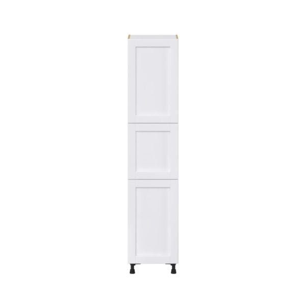 Dahlia Bright White  Shaker Assembled Pantry Cabinet with 2 Doors and 4 Inner Drawers (18 in. W X 84.5 in. H X 24 in. D)