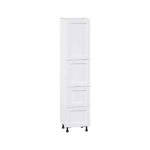 Dahlia Bright White  Shaker Assembled Pantry Cabinet 2 Doors with 2 Drawers and 2 Inner Drawers (18 in. W X 84.5 in. H X 24 in. D)